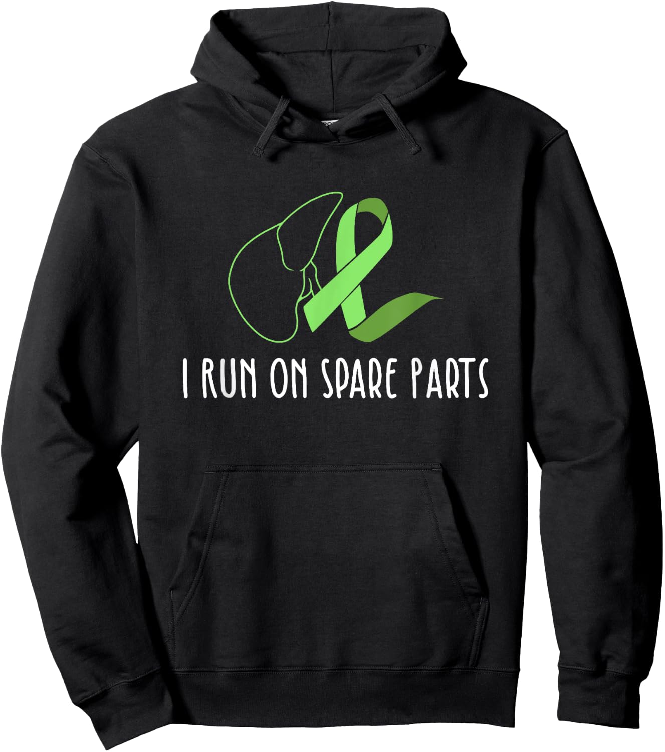 I Run On Spare Parts Liver Love Donor Organ Transplant Hoodie - Hoodie | Black
