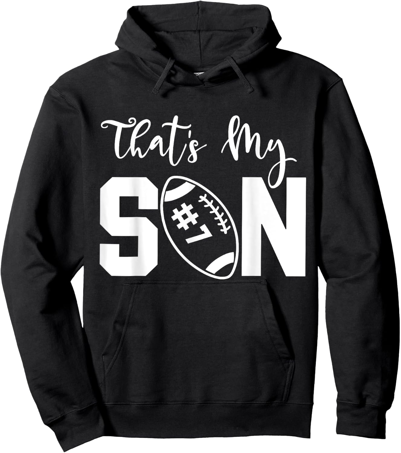That's My Son Football 7 Jersey Number Vintage Mom Dad Hoodie - Hoodie | Black