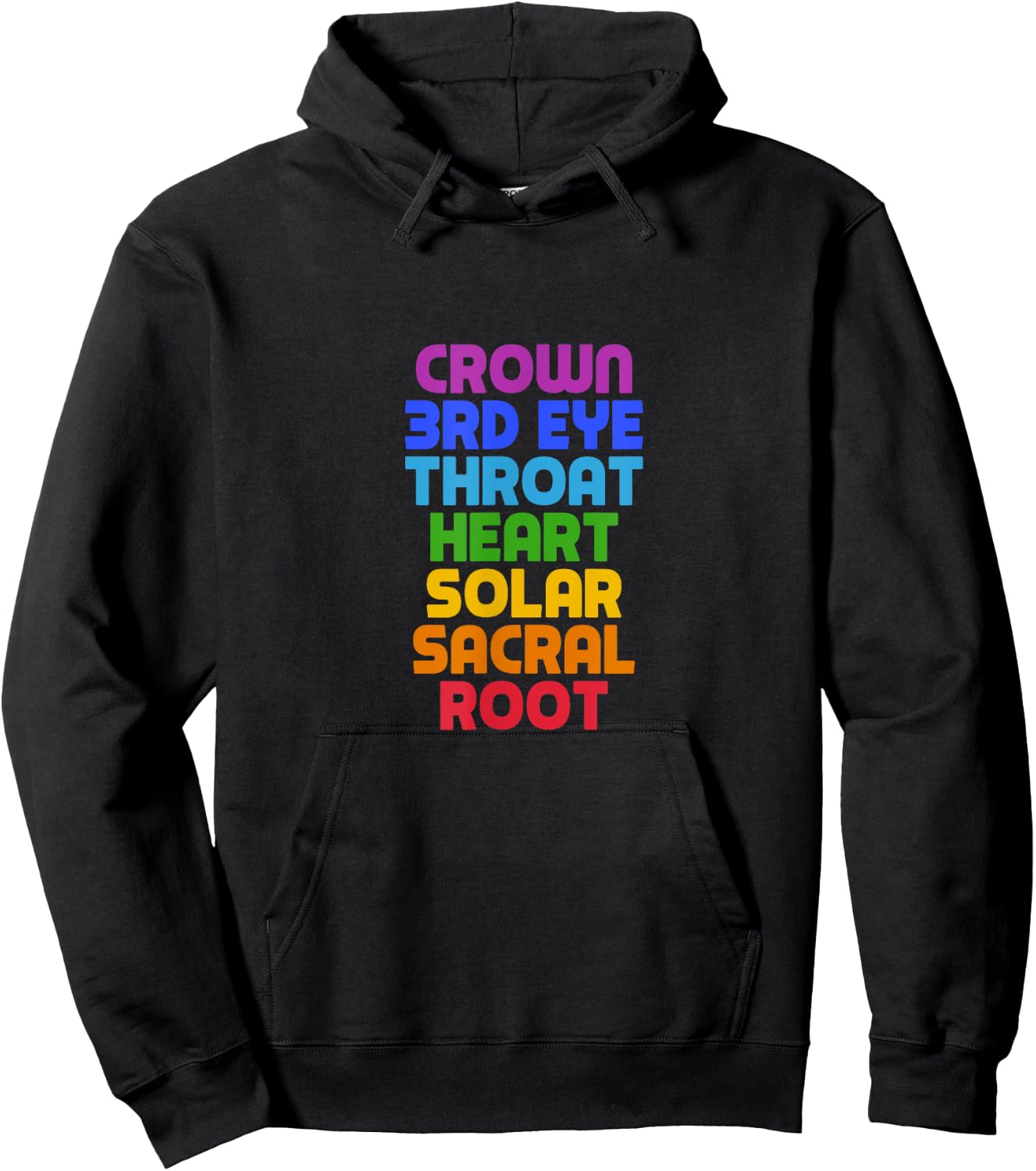 Crown 3rd Eye Throat Heart Solar Sacral Root - 7 Chakras Hoodie - Hoodie | Black