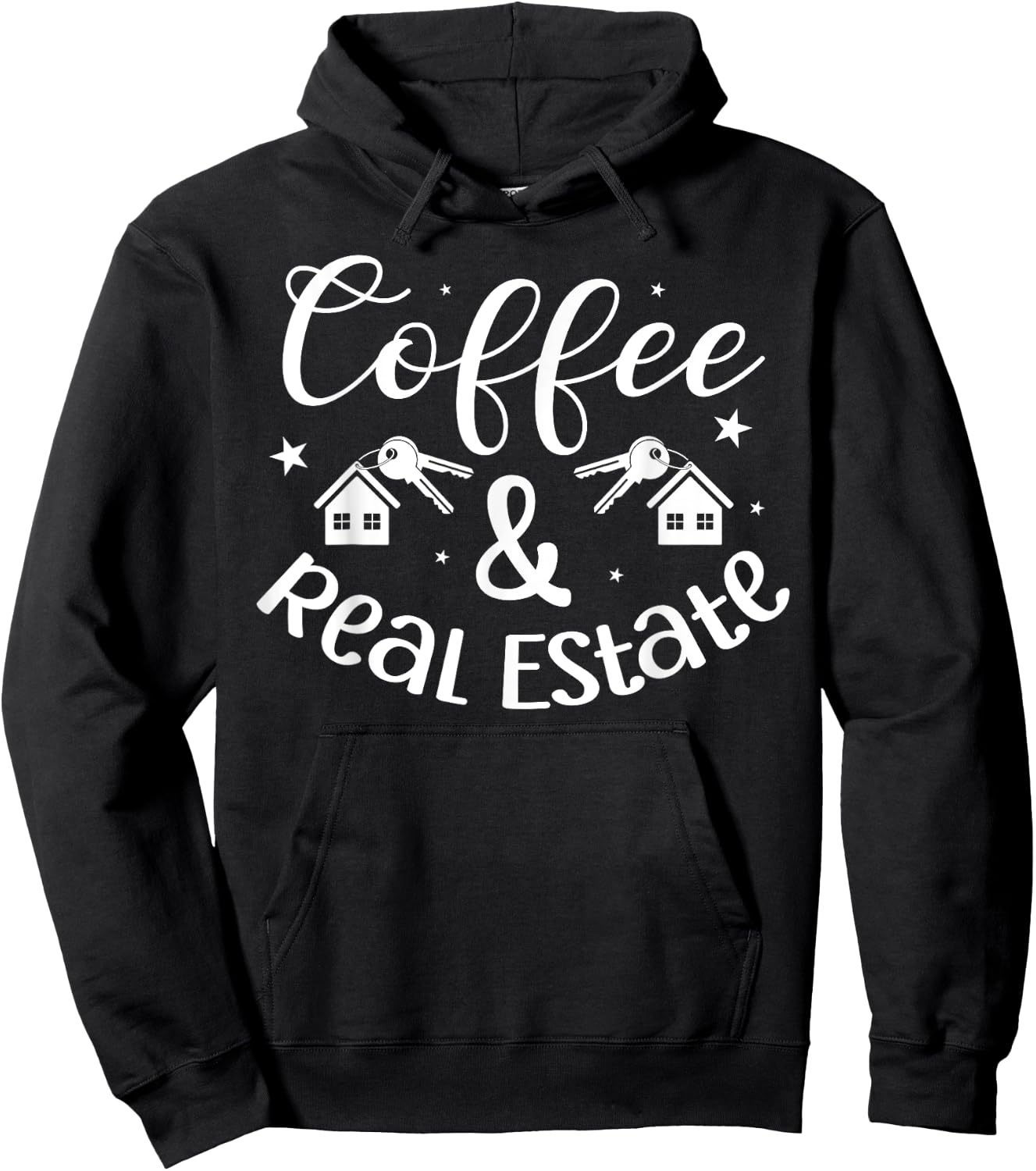 Coffee and Real Estate Investor Real Estate Agent Realtor Hoodie - Hoodie | Black