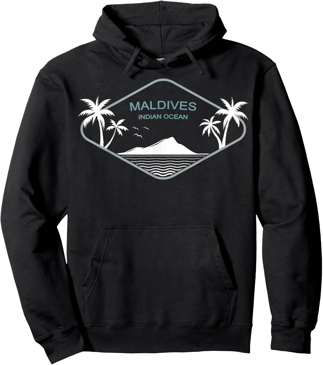 Maldives Indian Ocean Palm Trees Island Birds Gift Souvenir Hoodie - Hoodie | Black