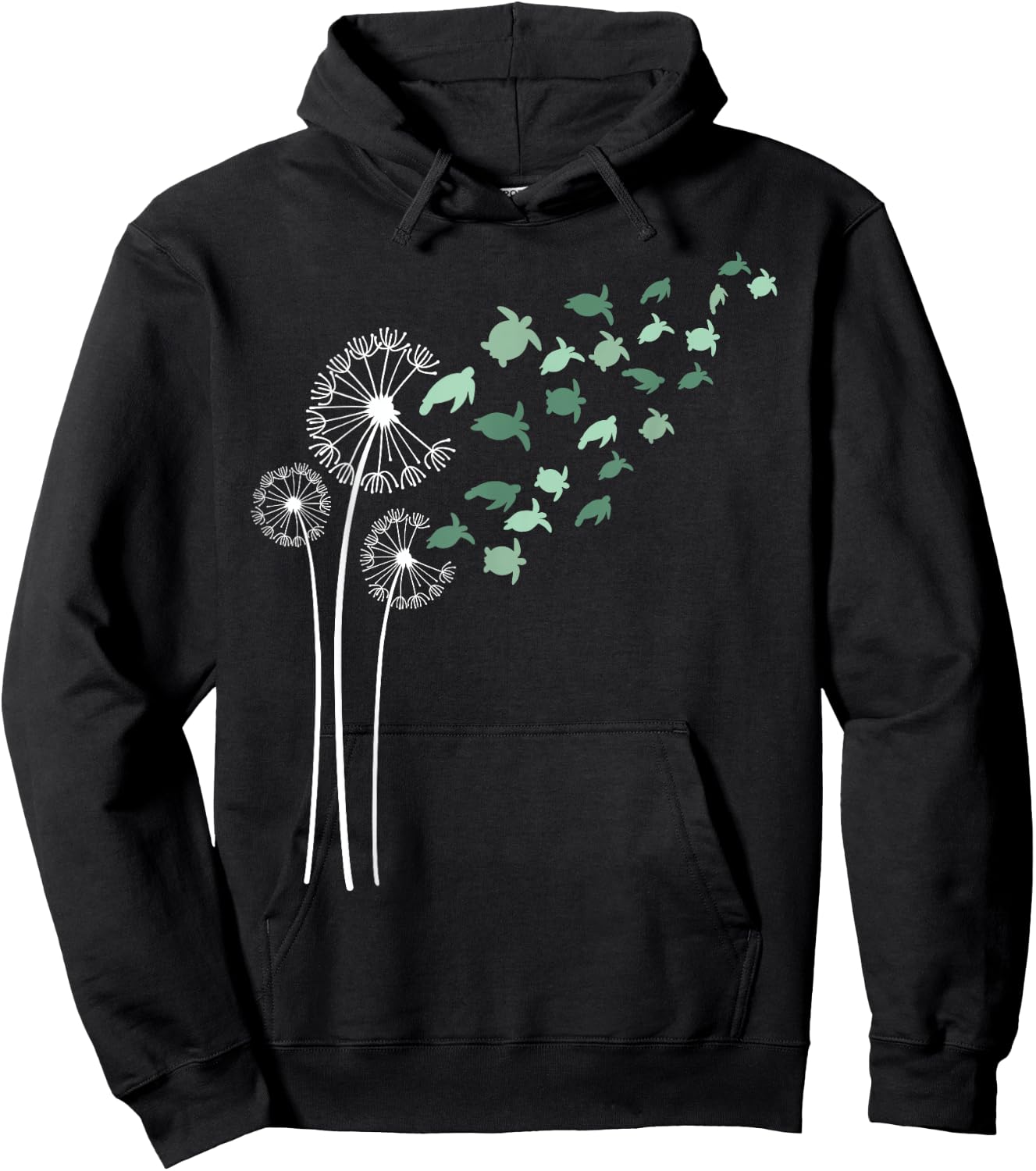 Sea Turtles Dandelion Flower For Dandelions and Turtle Lover Hoodie - Hoodie | Black