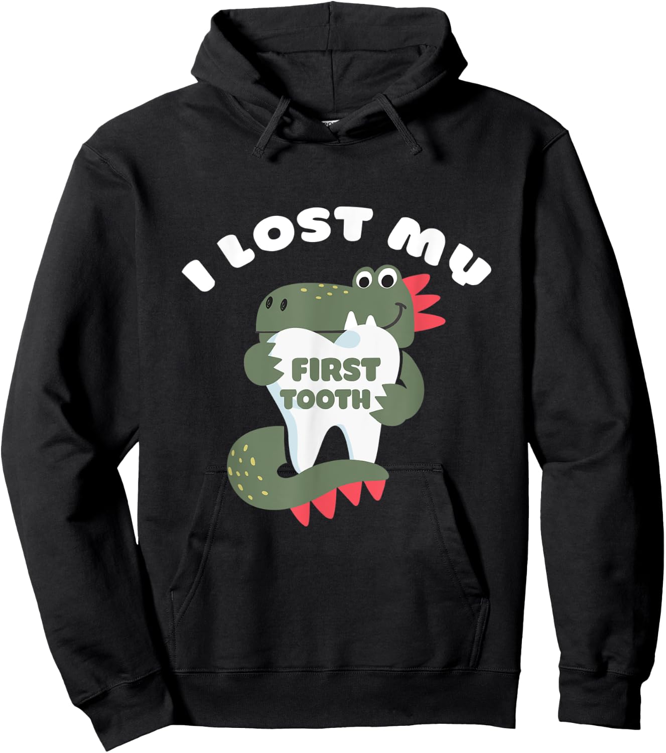 Cute Dinosaur I Lost My First Tooth Funny Tooth Fairy Hoodie - Hoodie | Black