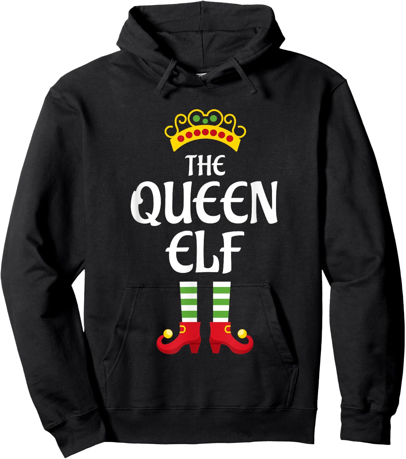 Queen Elf Family Matching Group Christmas Hoodie - Hoodie | Black