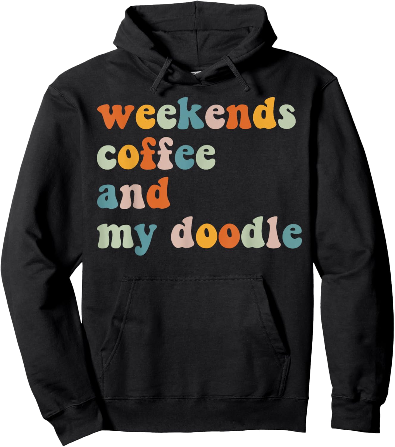 Weekend Coffee And My Doodle Dog Retro Coffee Dog Lover Men Women Hoodie - Hoodie | Black
