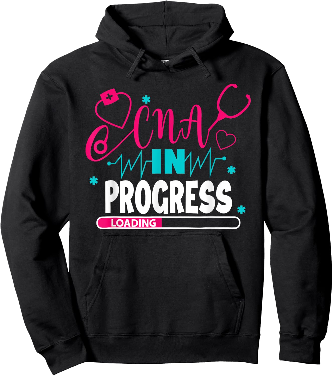 CNA In Progress Nursing School Student Future Nurse Life Hoodie - Hoodie | Black