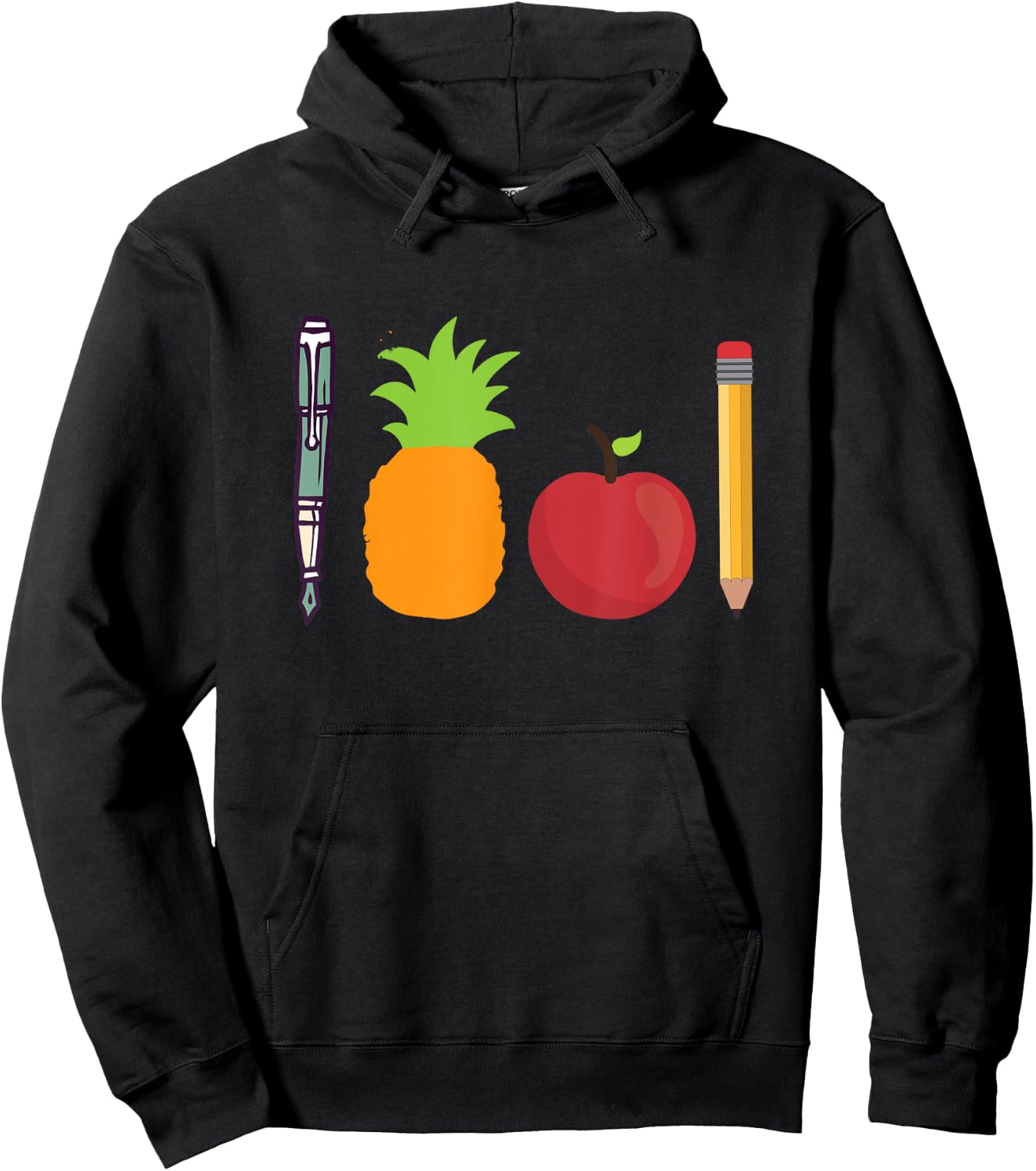 Pen Pineapple Apple Pen Funny Hoodie - Hoodie | Black