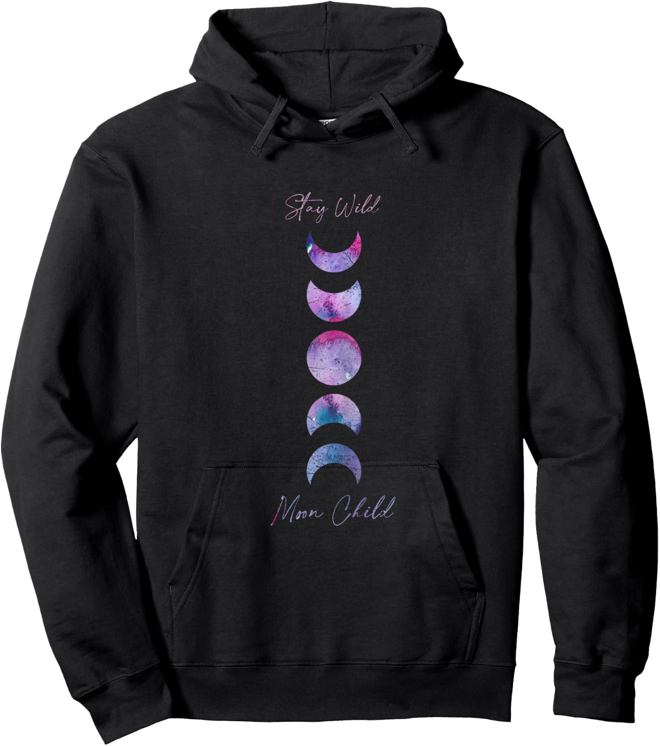 Stay Wild, Moon Child: A Gypsy Boho Hippie Hoodie - Hoodie | Black