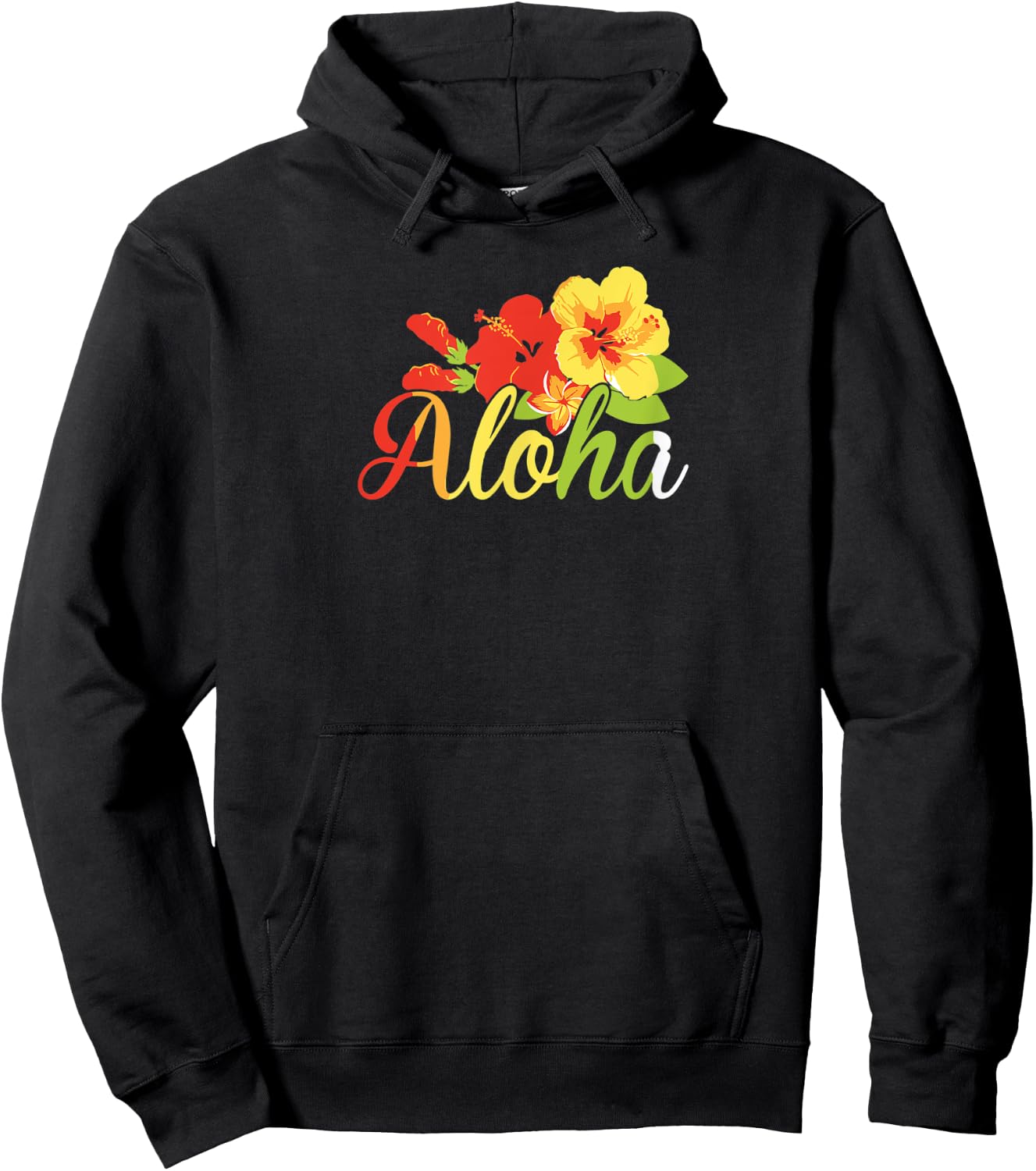 Aloha Flowers Hawaiian Funny Hawaii Beach Luau Party Women Kids Hoodie - Hoodie | Black