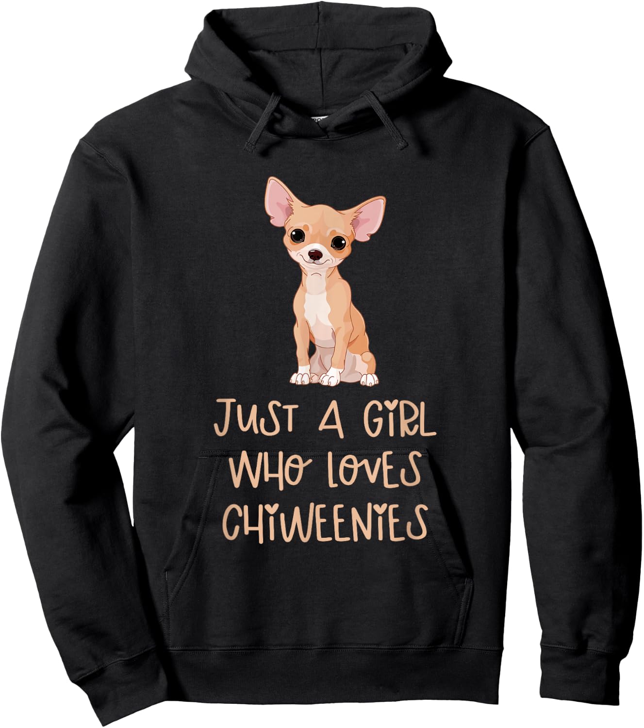 Just a Girl Who Loves Chiweenies Funny Animals Dogs Lover Hoodie - Hoodie | Black