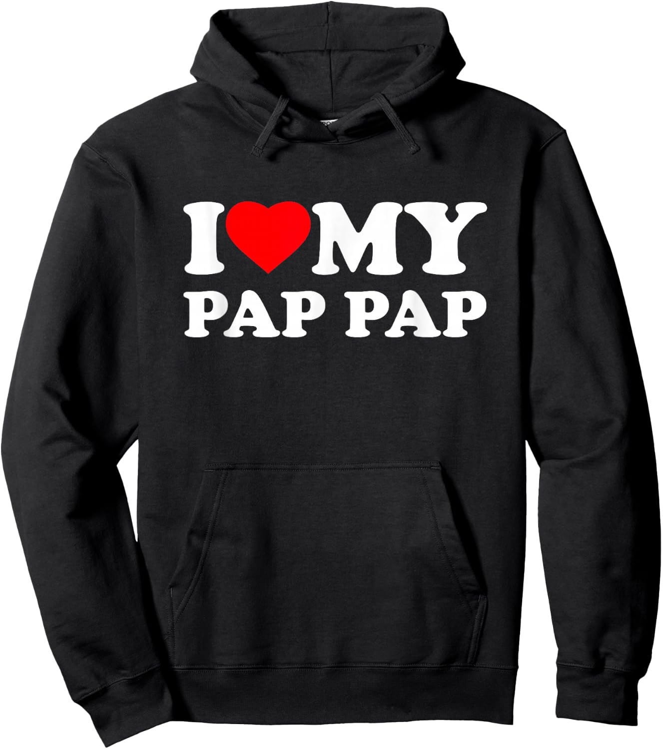 I Love My Pap-Pap I Heart Family Grandpa PapPap Hoodie - Hoodie | Black