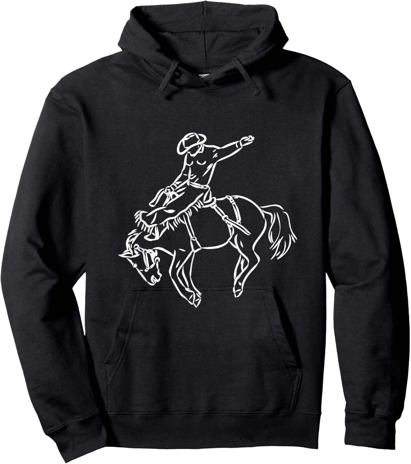 Vintage Rodeo Shirt Bucking Bronco Horse Riding Cowboy Hoodie - Hoodie | Black