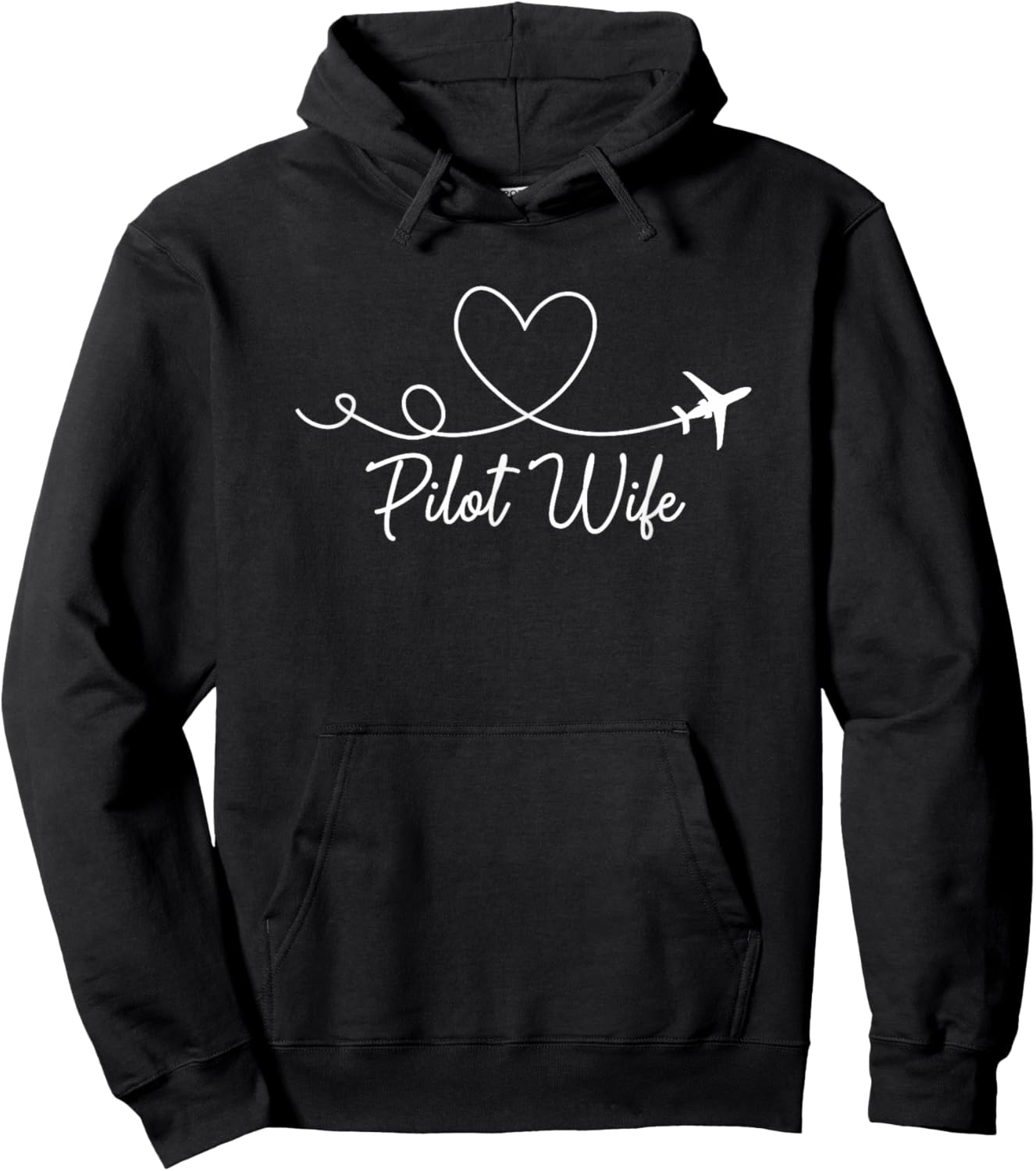 Pilot Wife Of A Pilot Wife Airplane Pilot Wife Heart Hoodie - Hoodie | Black