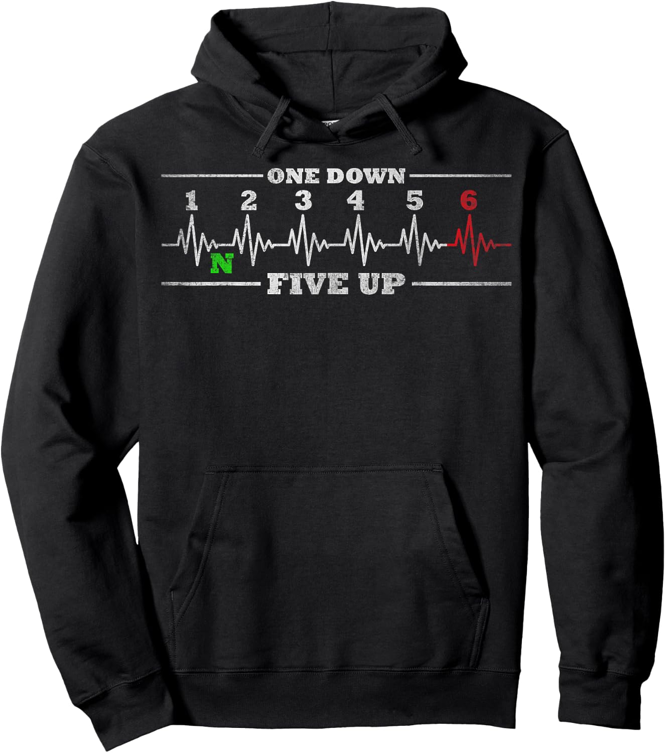 1N23456 Motorcycle Gear One Down Five Up Motorcyclist Biker Hoodie - Hoodie | Black
