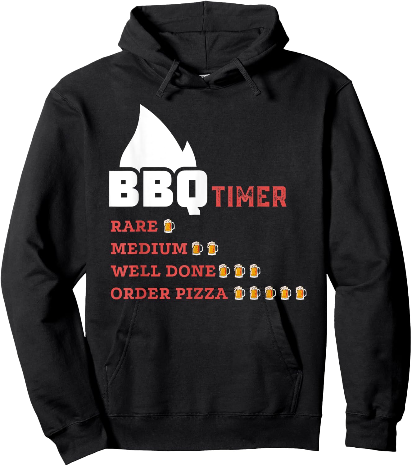 BBQ Beer Drinking Timer Funny Barbecue Pitmaster Dad Hoodie - Hoodie | Black