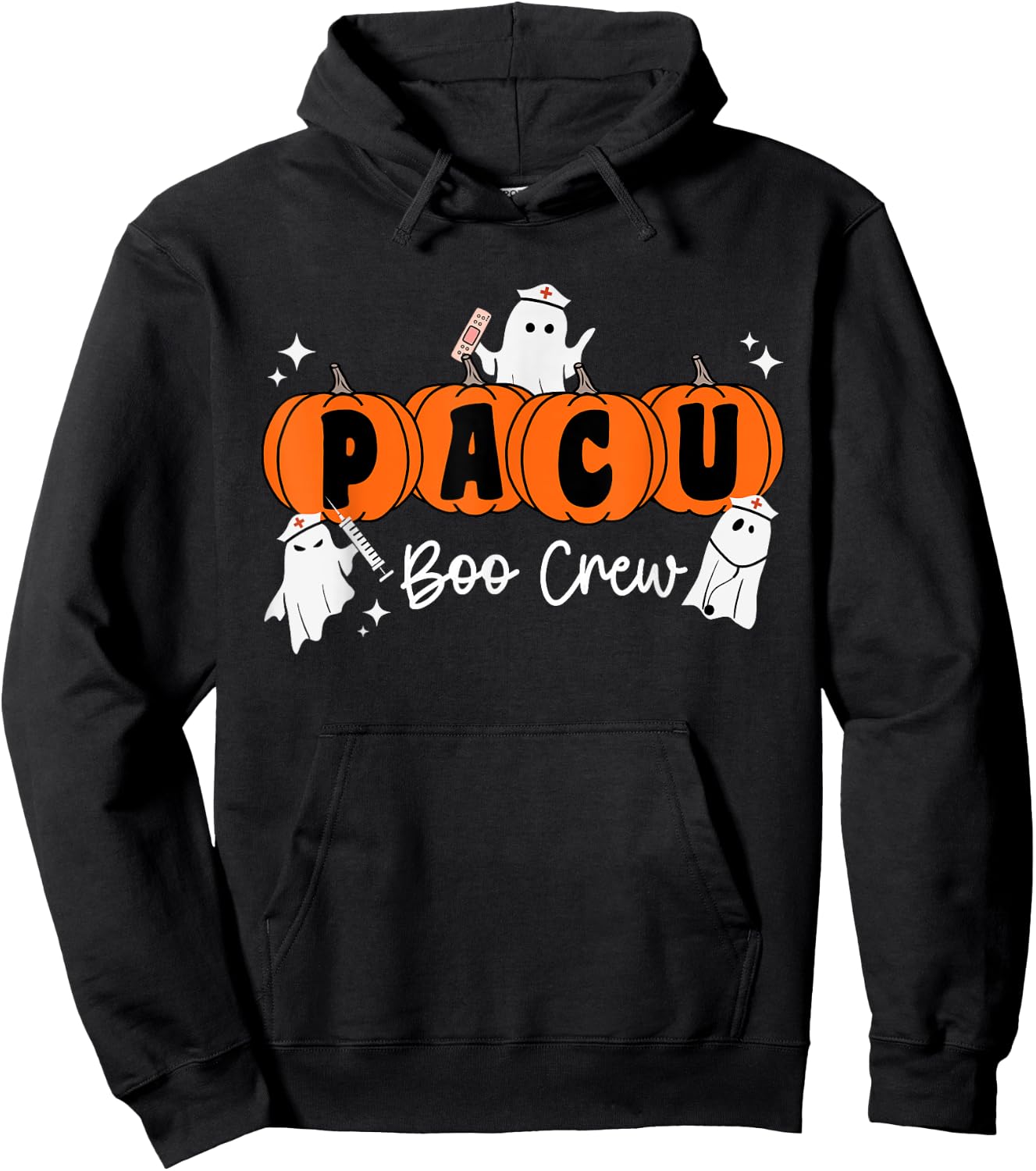 Pacu Boo Crew Ghost Pumpkin For PACU Nurse Halloween Hoodie - Hoodie | Black
