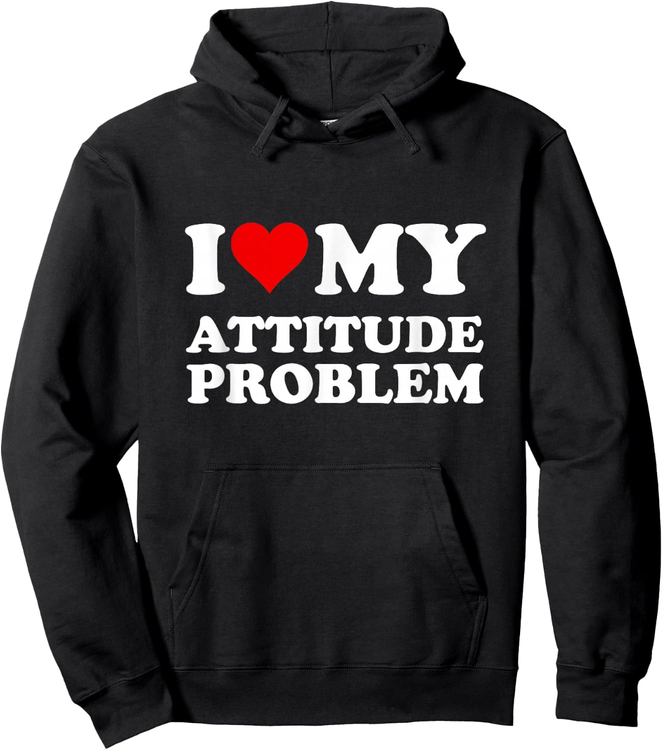 Red Heart I Love My Attitude Problem Hoodie - Hoodie | Black