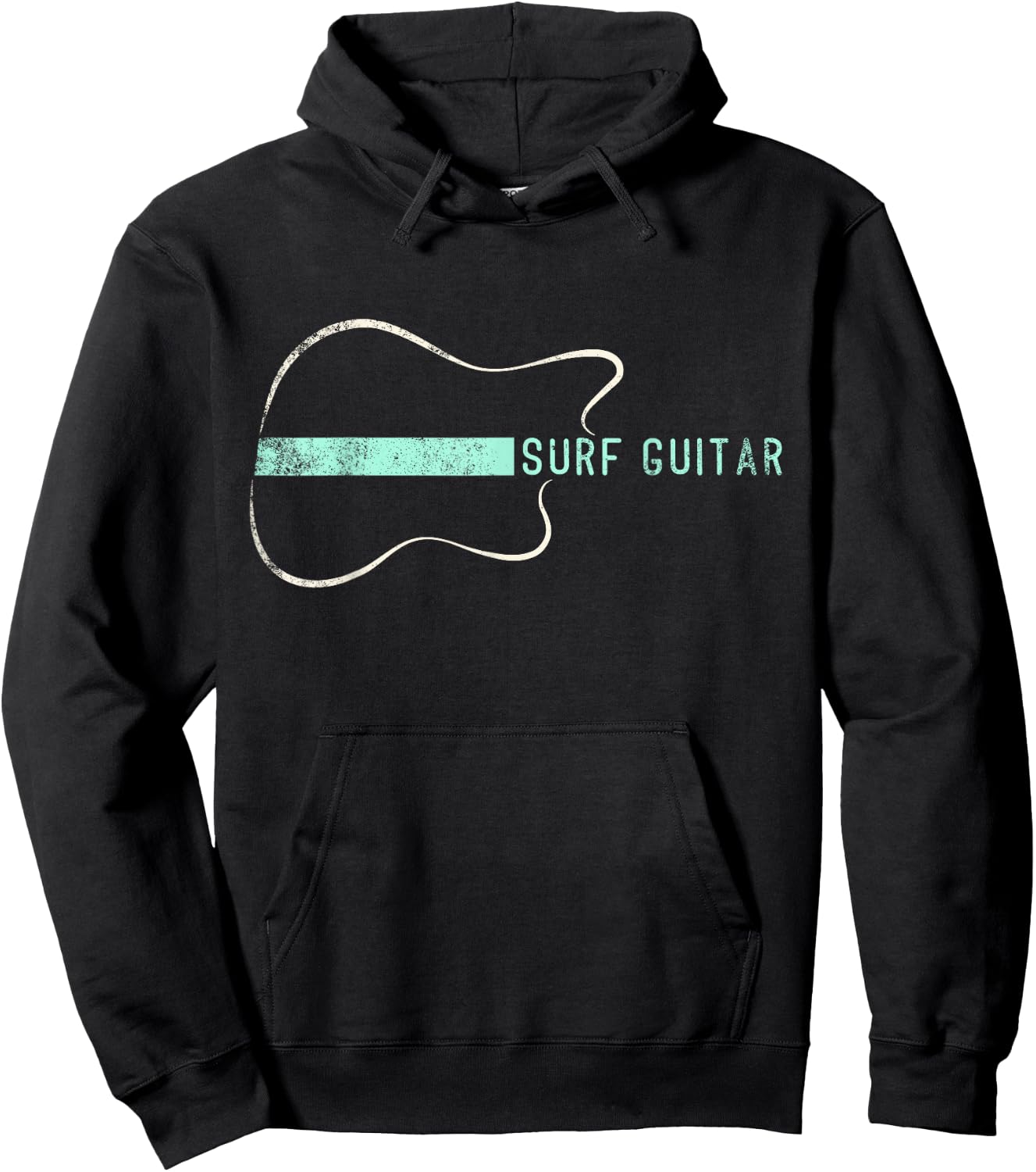 Surf Music - Surf Rock Guitar Hoodie - Hoodie | Black