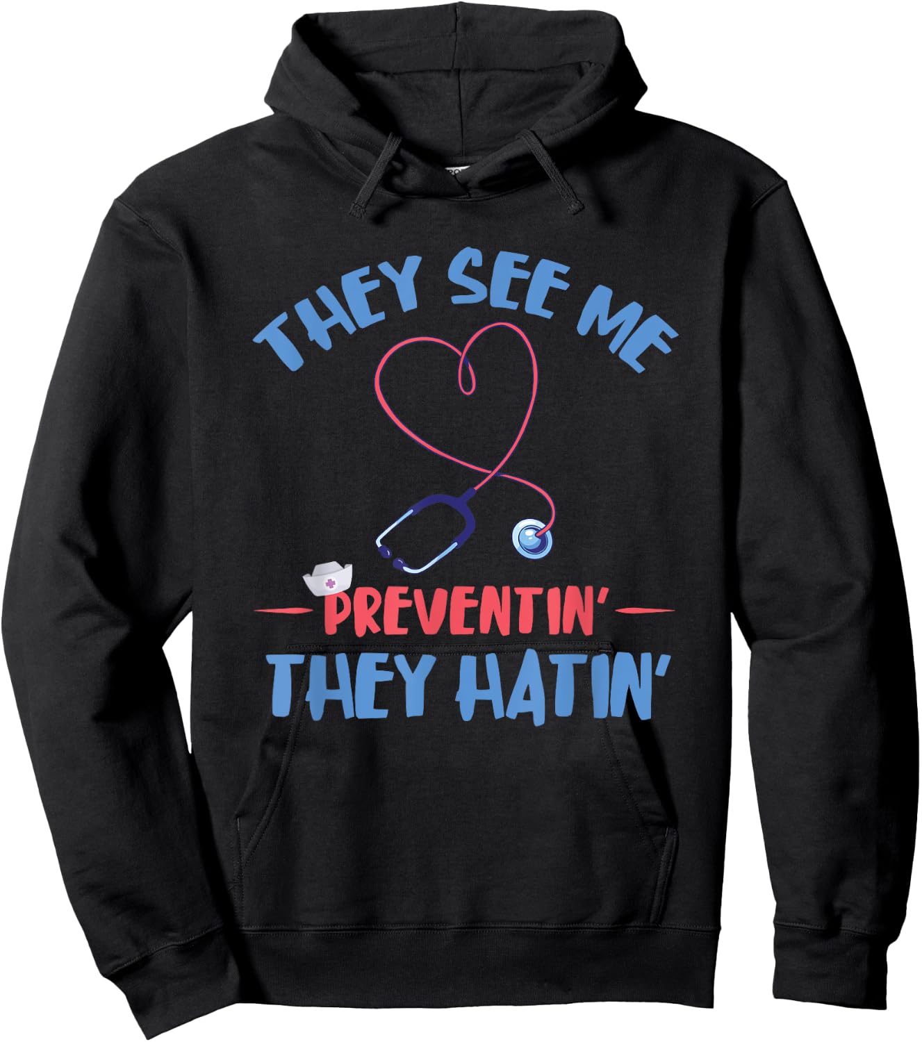 They See Me Preventing Infection Control Nurse Medical Hoodie - Hoodie | Black