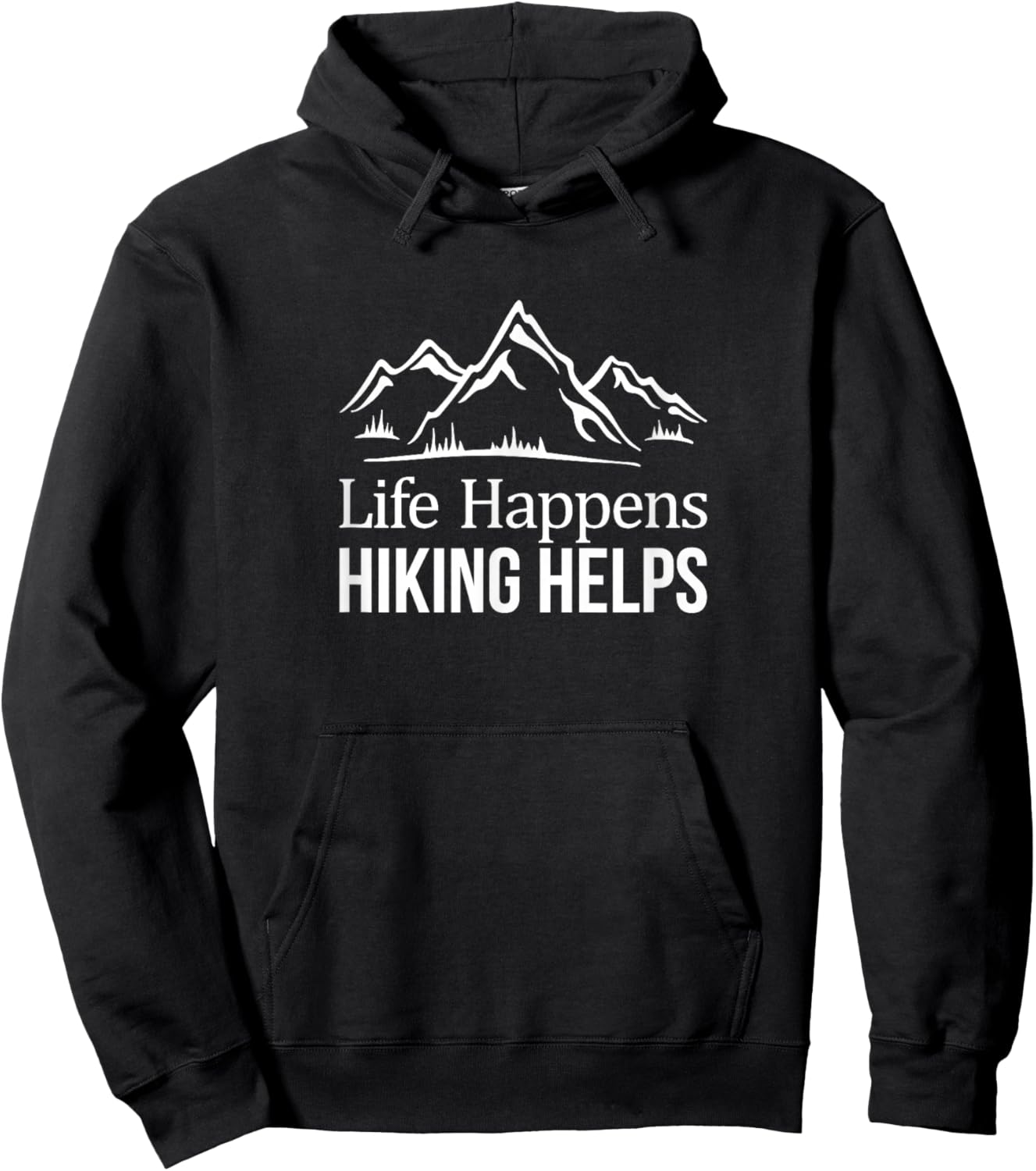 Life Happens - Hiking Helps Hoodie - Hoodie | Black