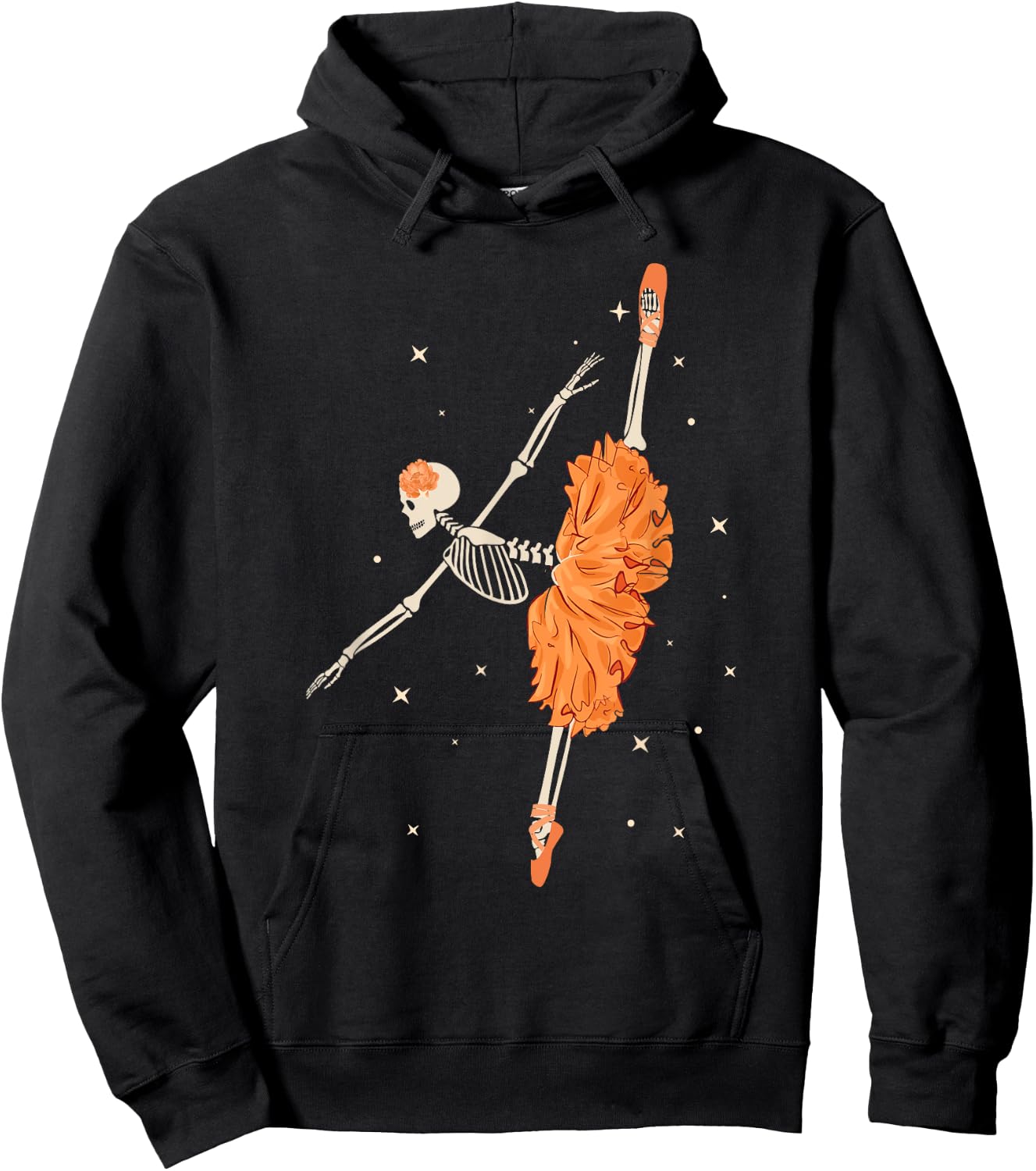 Dancing Skeleton Ballerina Ballet Dance Halloween Women Girl Hoodie - Hoodie | Black