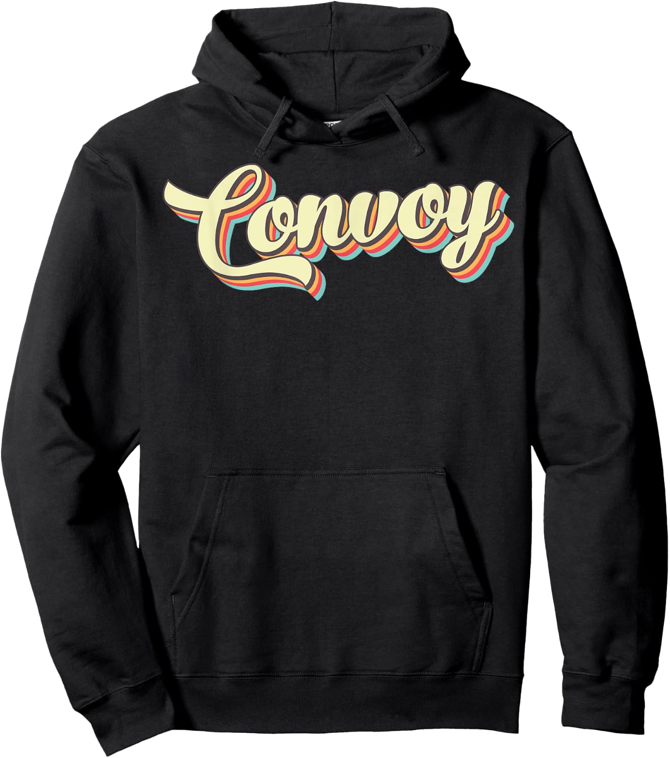 Convoy Retro Art Baseball Font Vintage Hoodie - Hoodie | Black