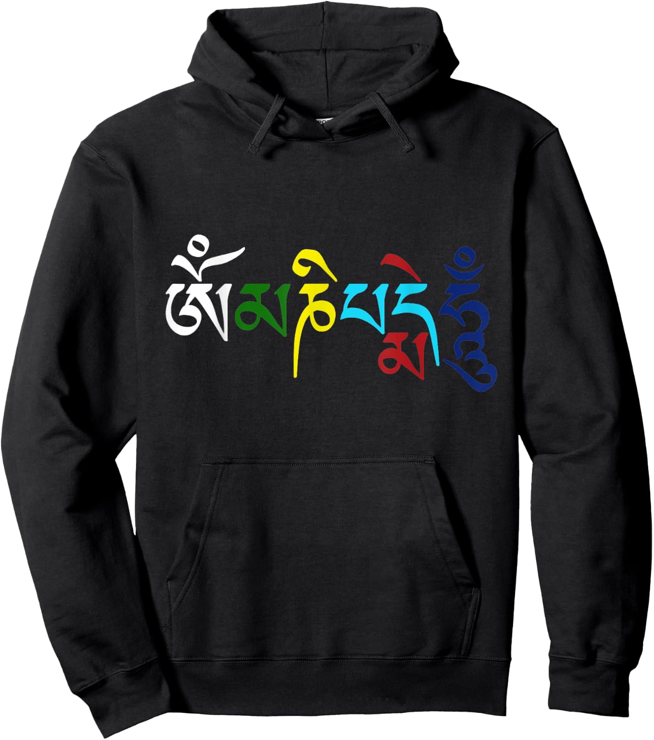 Om Mani Padme Hum Tibetan Buddhist Mantra Compassion Color Hoodie - Hoodie | Black