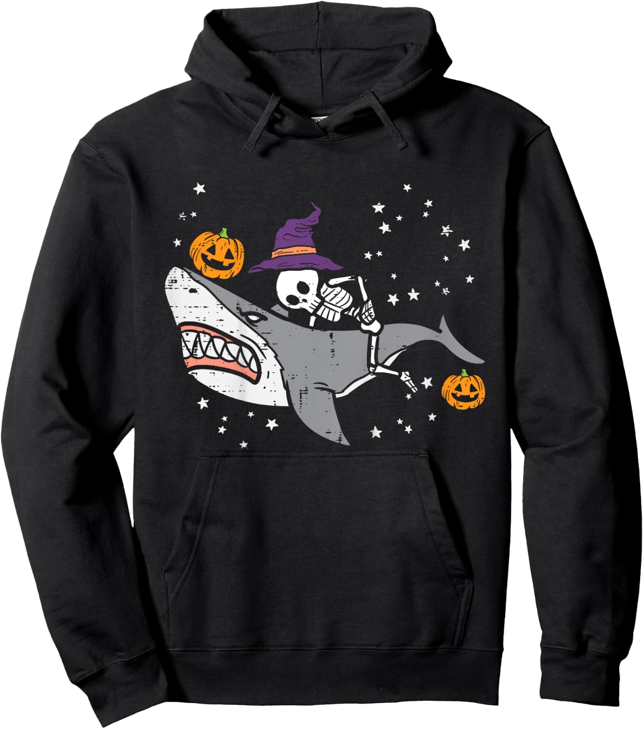 Kids Skeleton On Shark Cute Halloween Costume Toddler Boys Kids Hoodie - Hoodie | Black