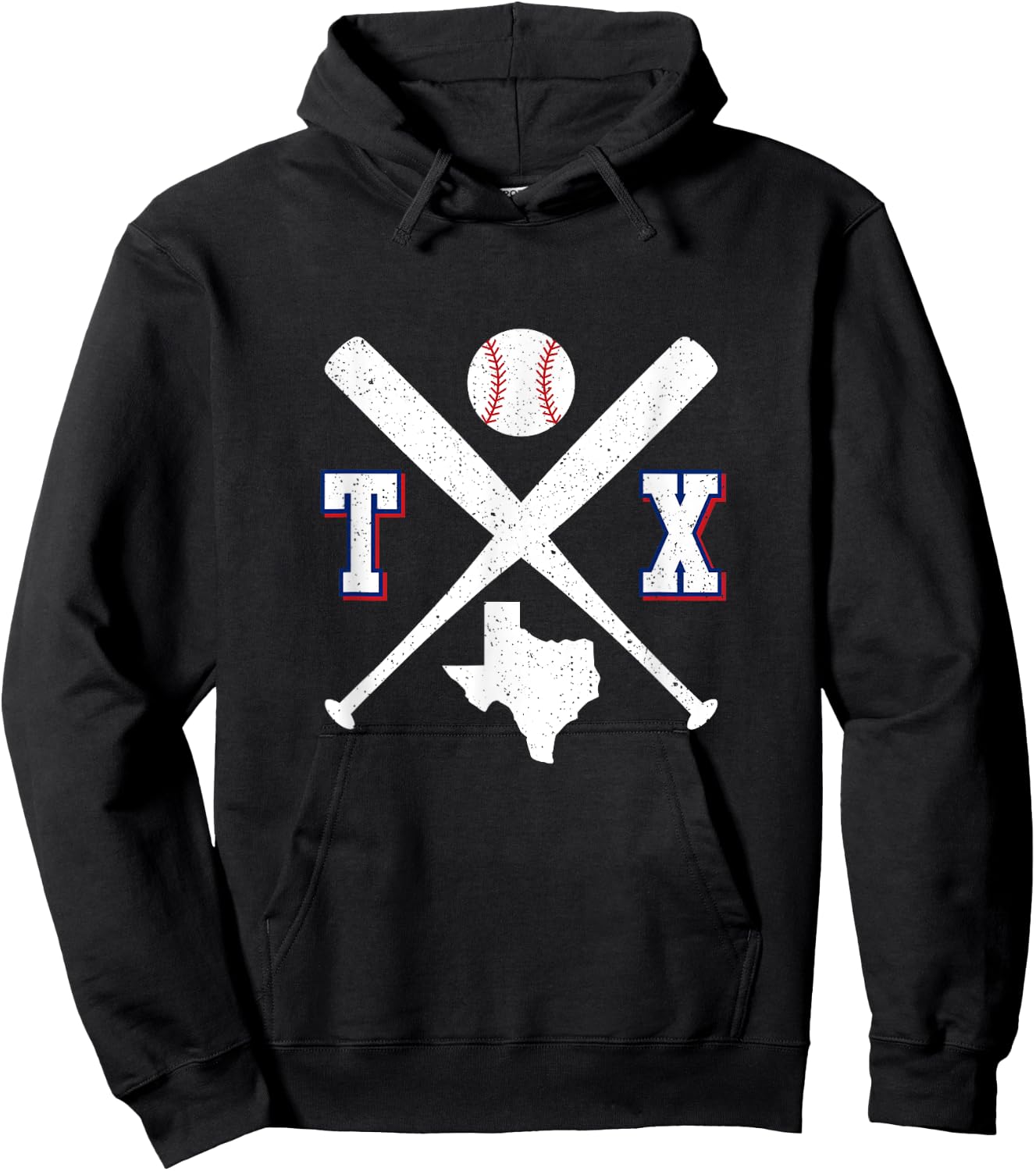 Texas Map TX Sport Vintage Baseball Bats Hoodie - Hoodie | Black