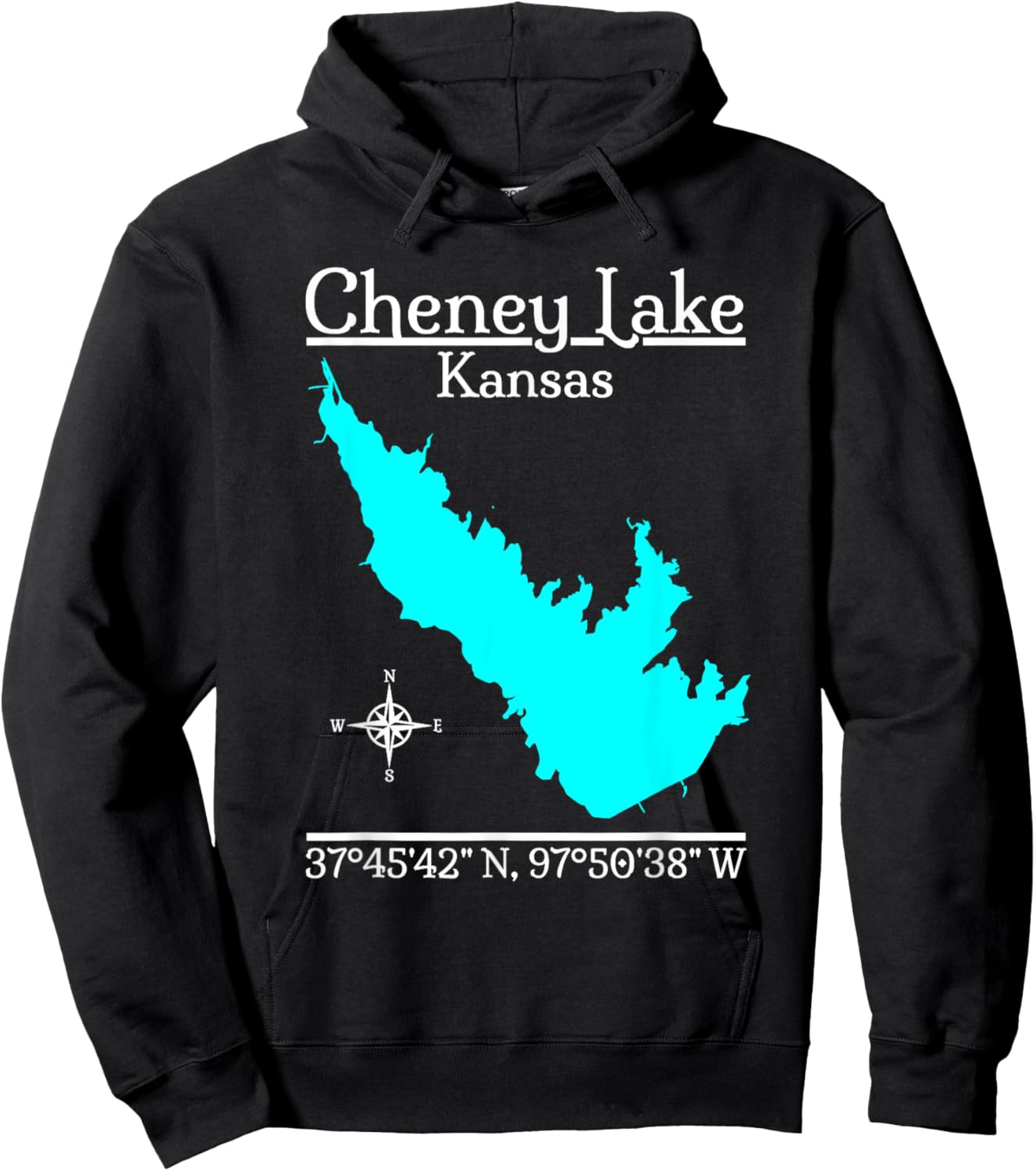 Cheney Lake, Kansas Hoodie - Hoodie | Black