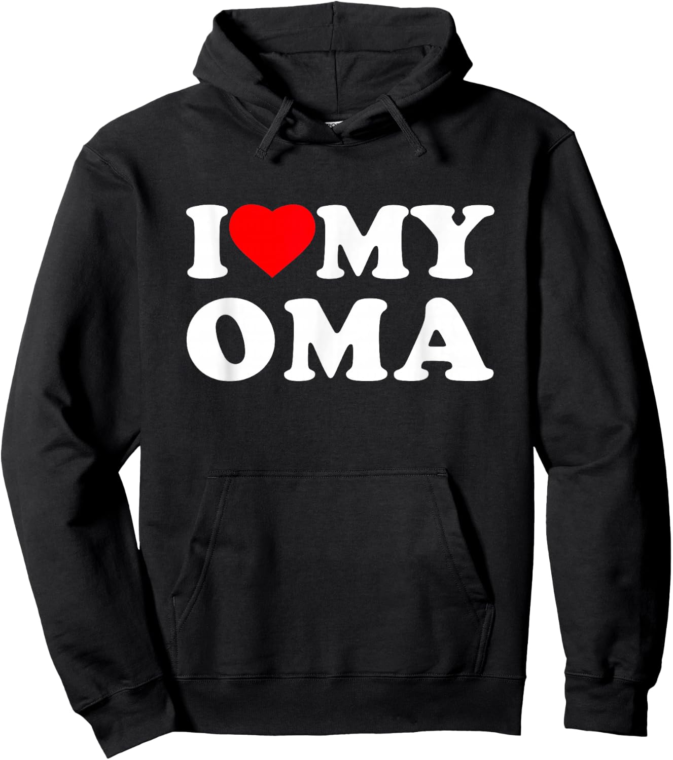 I Love My Oma Heart Family Grandma Hoodie - Hoodie | Black