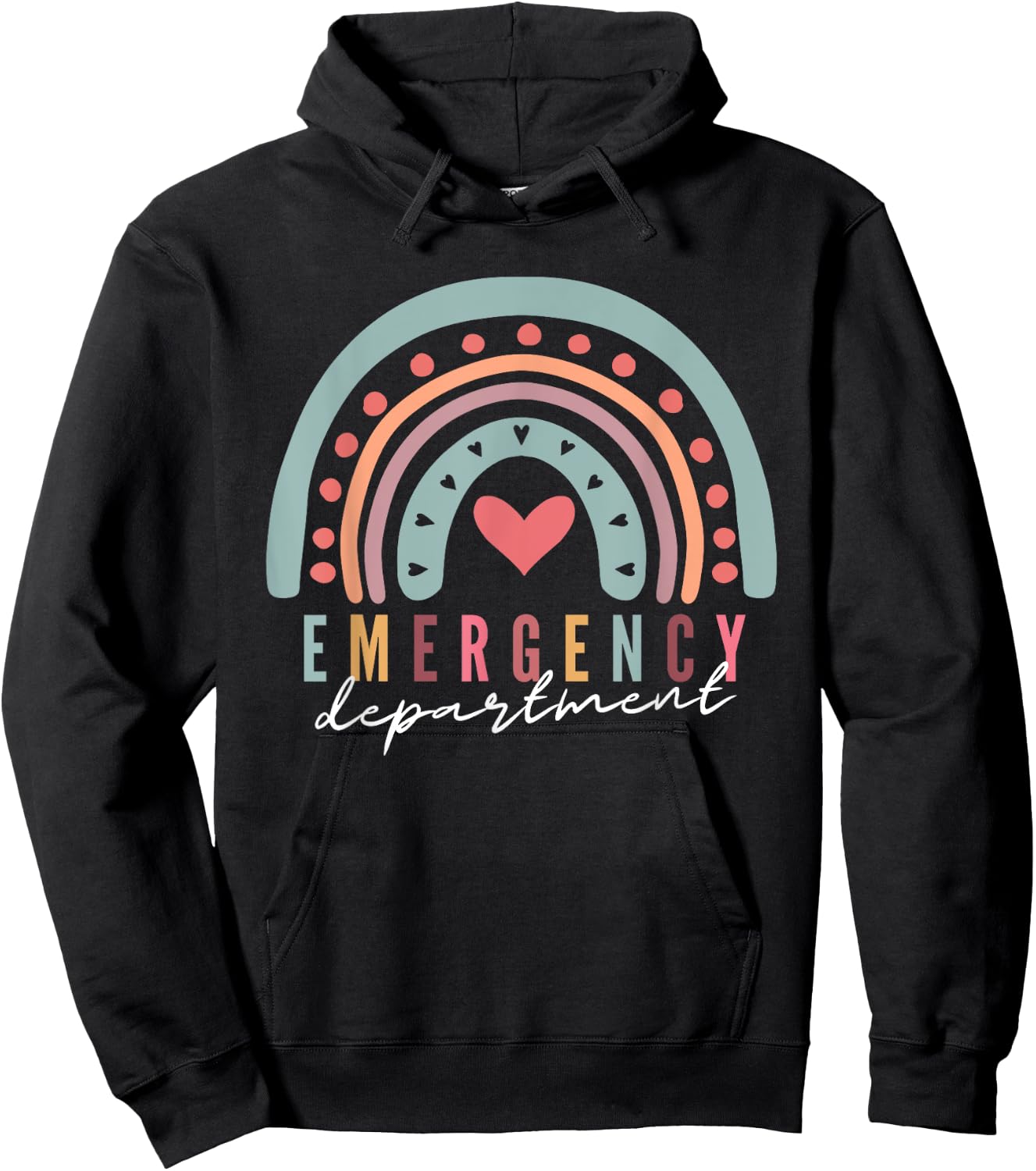 Emergency Department Team Emergency Room Nursing Rainbow Hoodie - Hoodie | Black