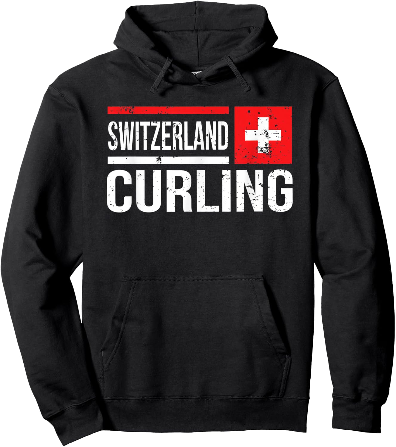 Switzerland Curling Swiss Flag Stone Sport Curler Skip Team Hoodie - Hoodie | Black