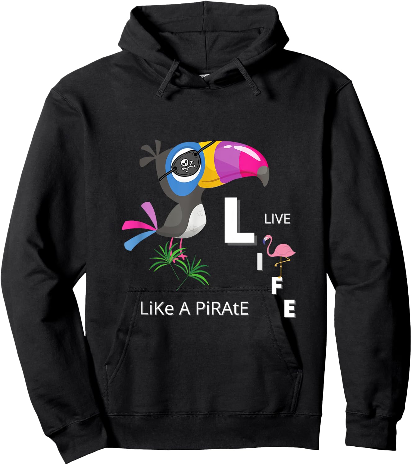 Tropical Bird | Pirate Hoodie - Hoodie | Black