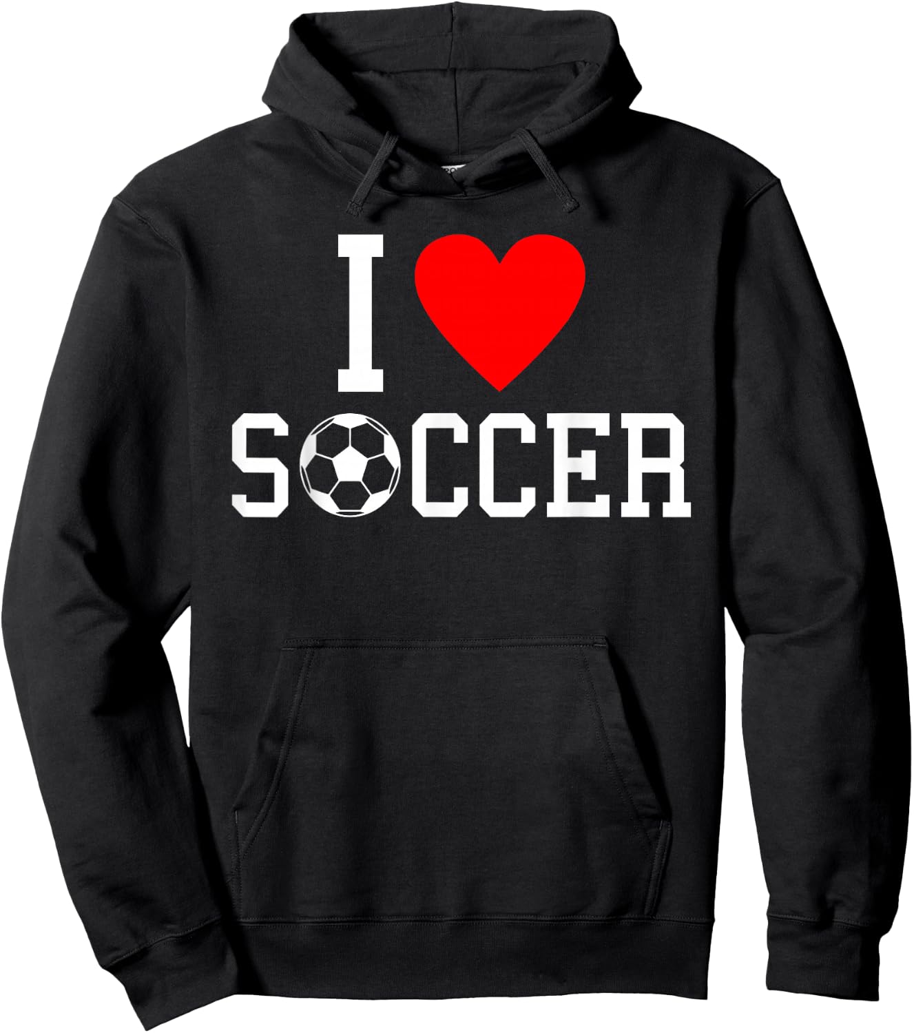 I love Soccer Hoodie - Hoodie | Black