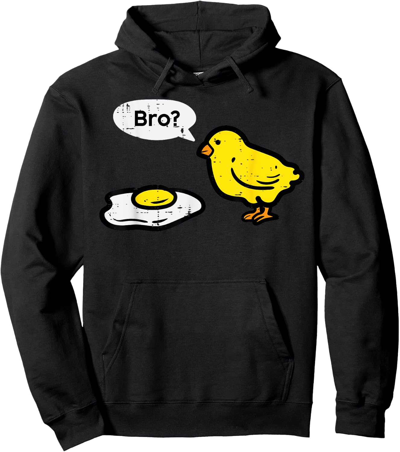 Easter Chick Fried Egg Bro Funny Men Women Boys Kids Toddler Hoodie - Hoodie | Black