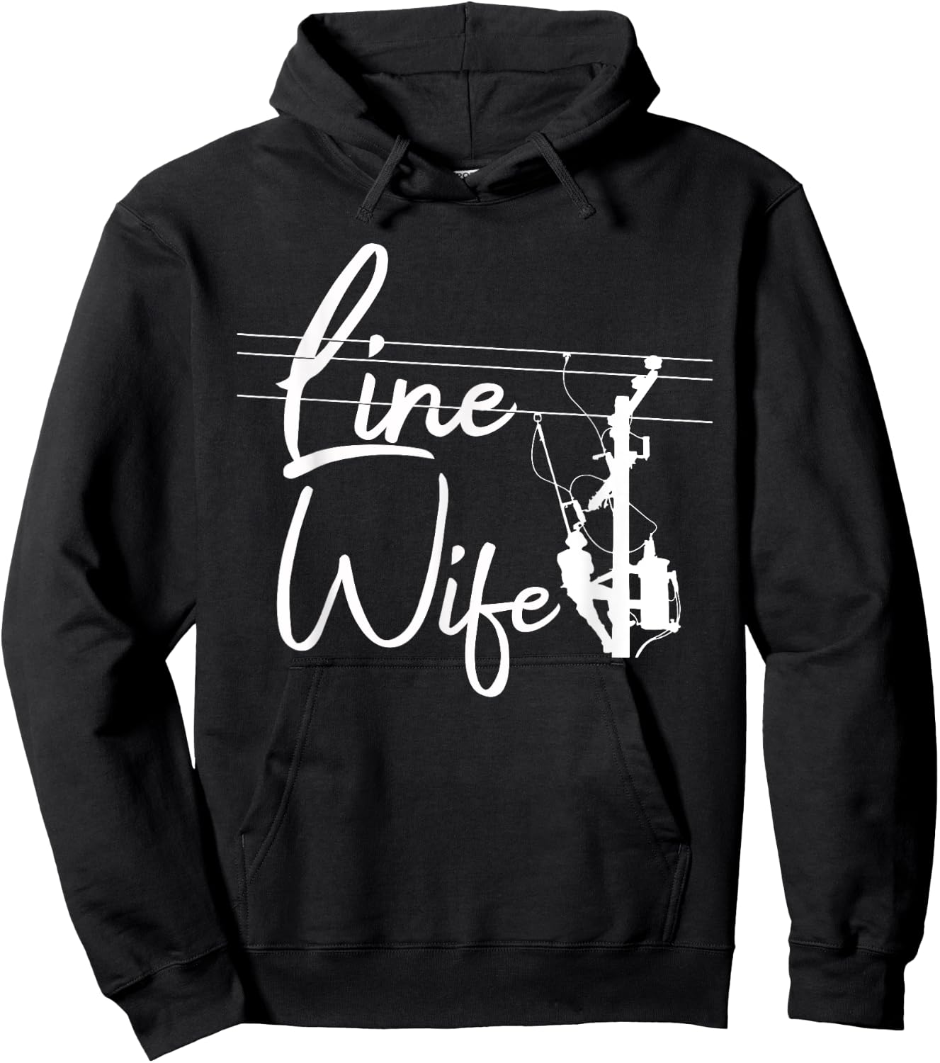 Cool Lineman Wife Girls Electrician Linemen Fiance Hoodie - Hoodie | Black
