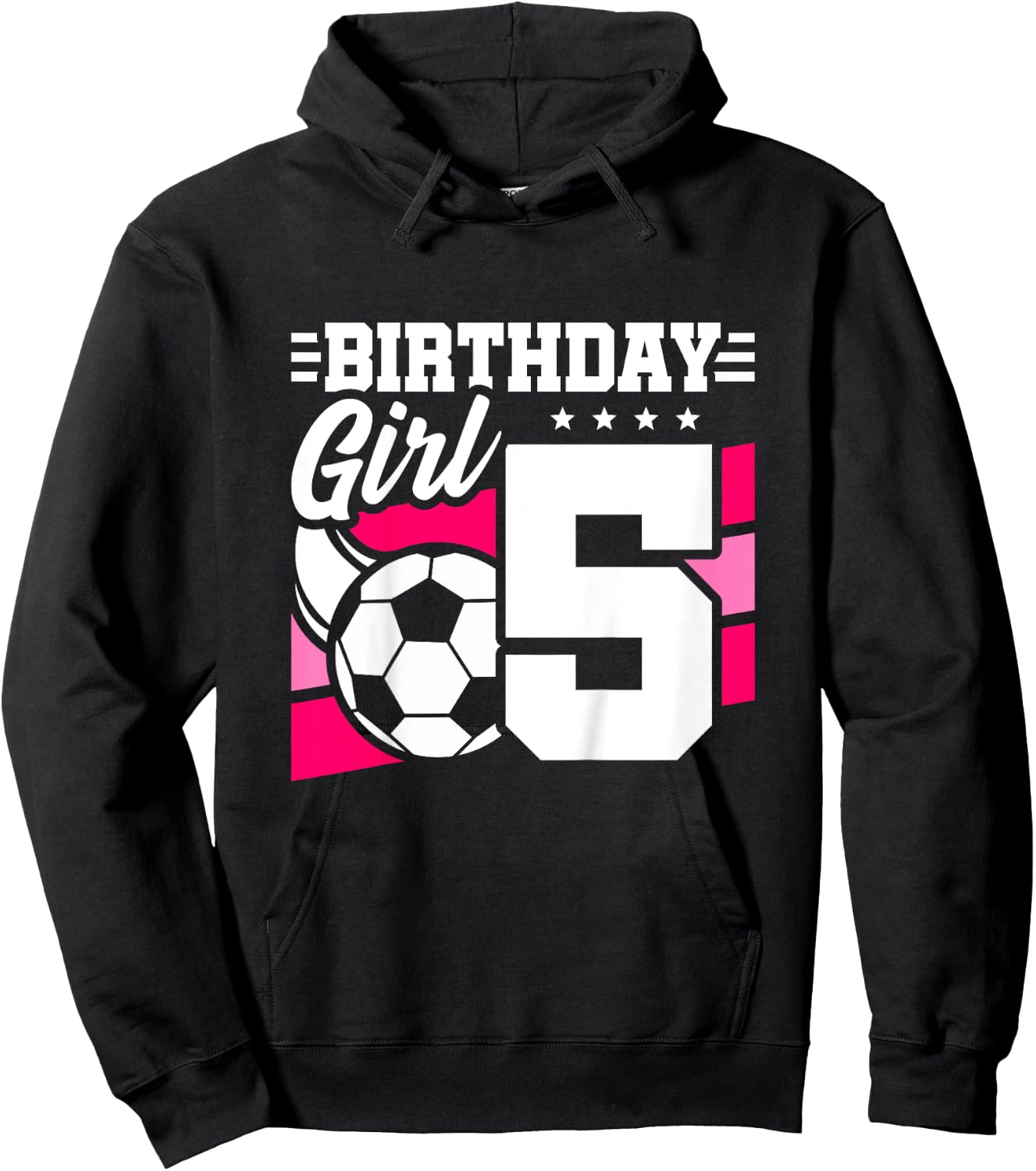 Soccer Birthday Party - 5 Year Old Girl - 5th Birthday Hoodie - Hoodie | Black