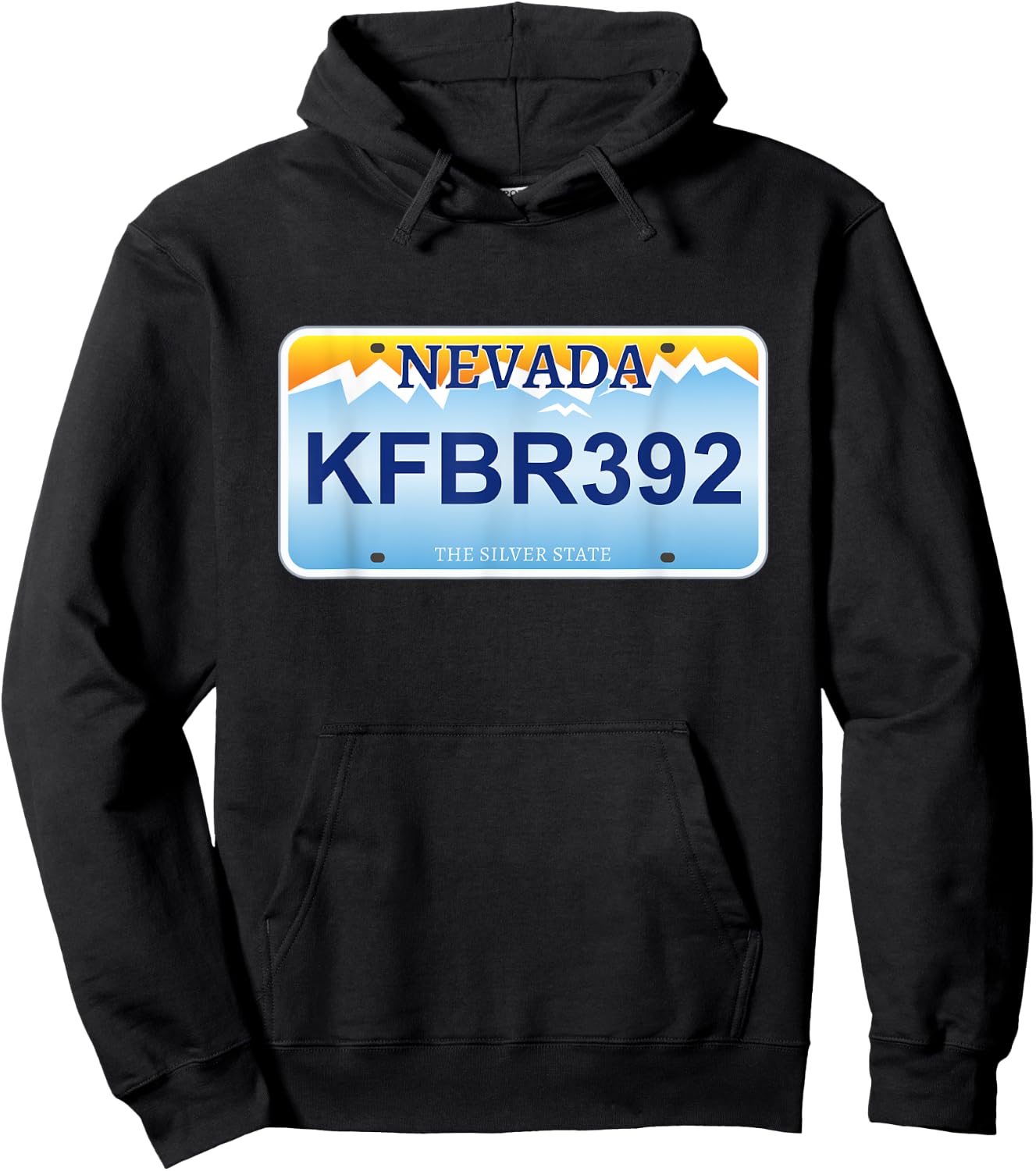 KFBR392 Nevada License Plate Funny Movie Reference Hoodie - Hoodie | Black