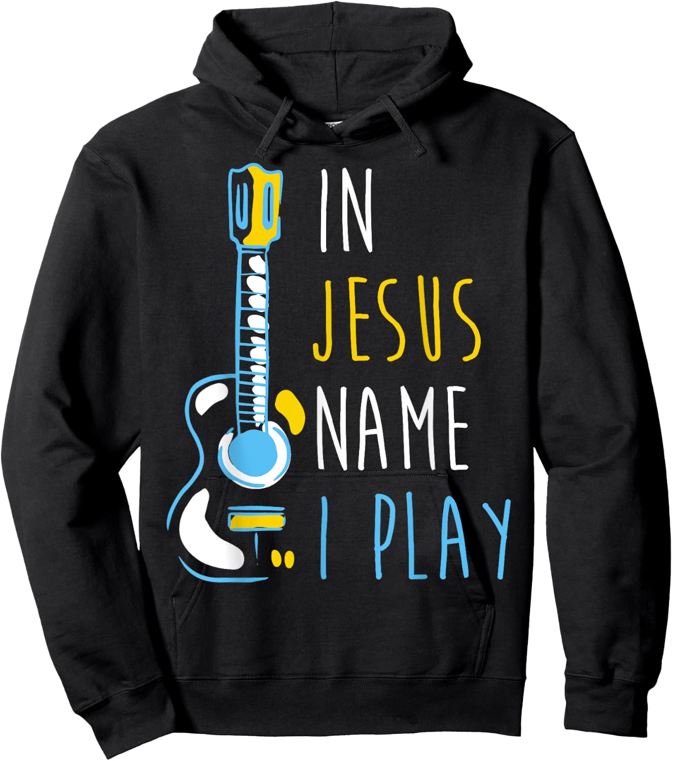 In Jesus Name I Play Ukulele - Christian Ukulele Player Hoodie - Hoodie | Black