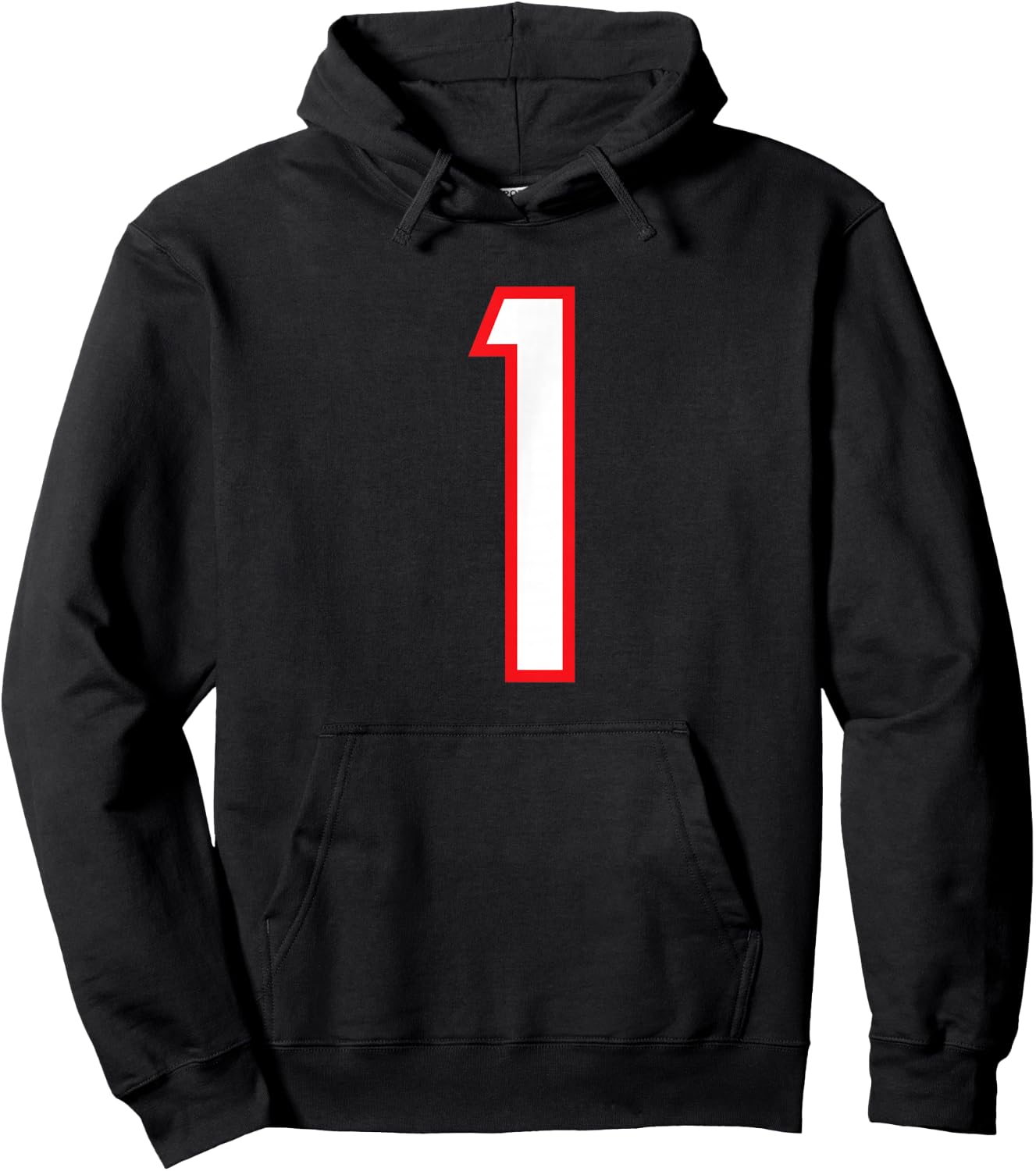 1 Sport White Red Number Hoodie - Hoodie | Black