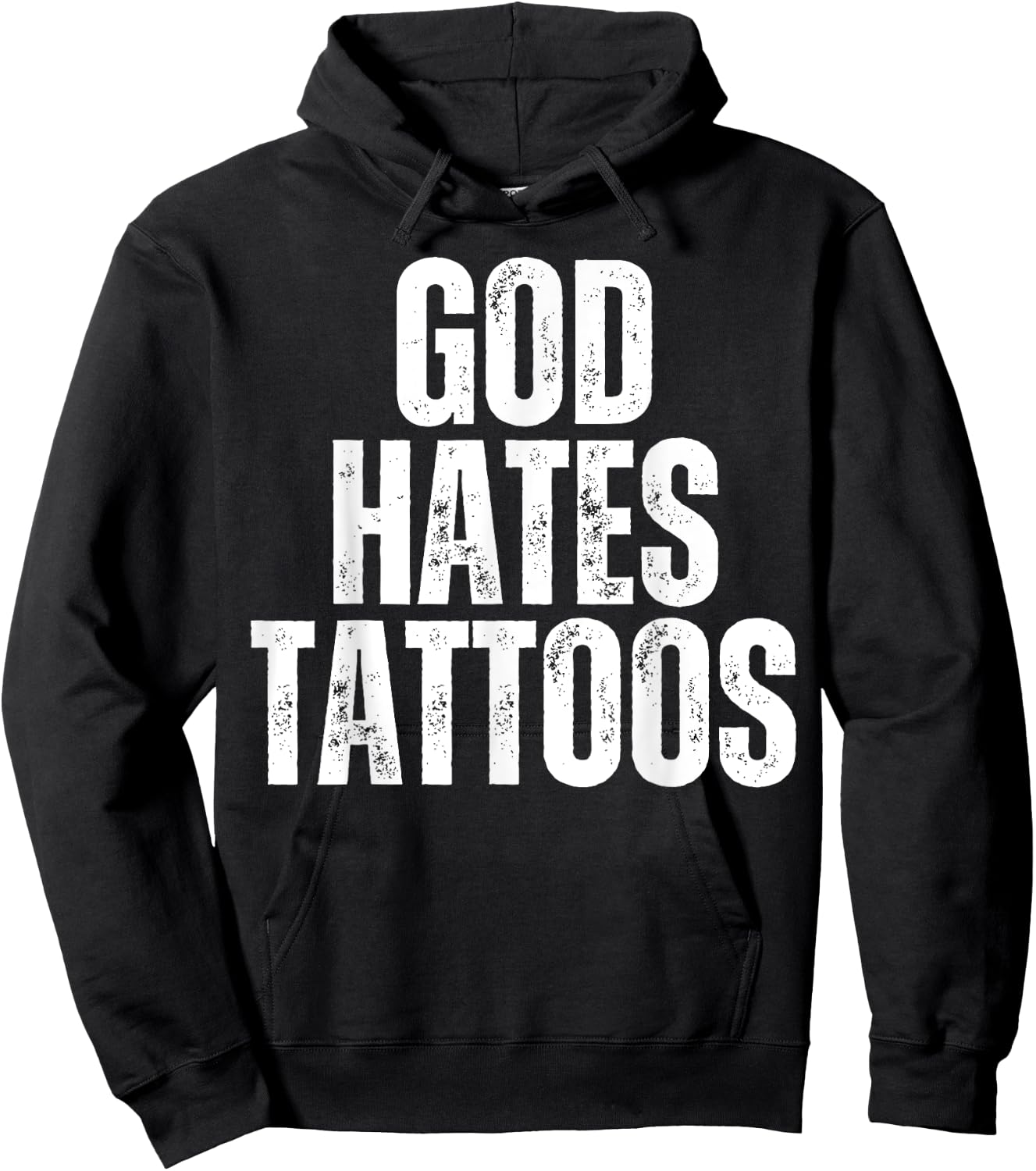 God Hates Tattoos Tattooing Anti Tattoo Hoodie - Hoodie | Black