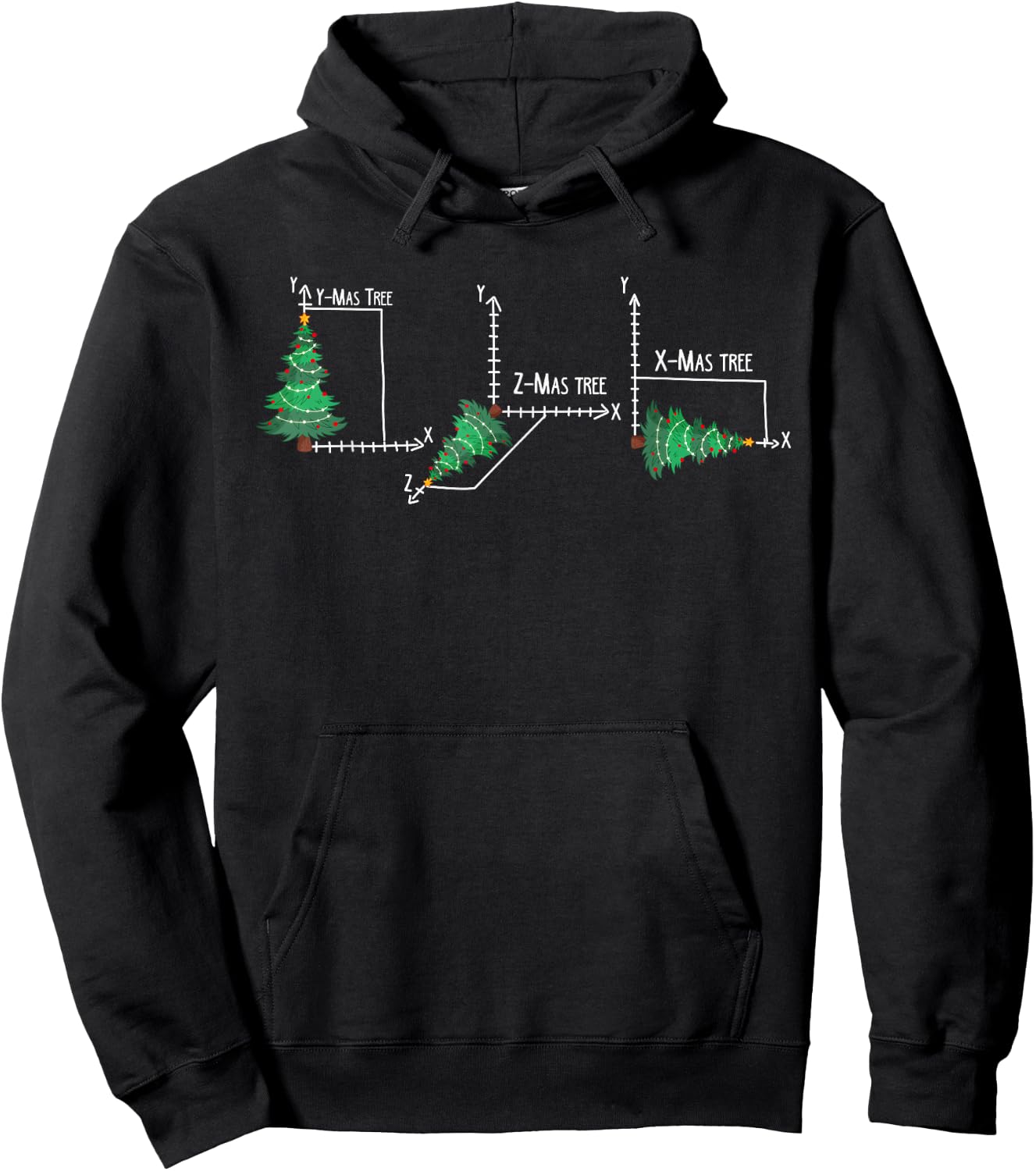 Merry X-Mas Tree Math Funny Christmas Math Teacher Hoodie - Hoodie | Black