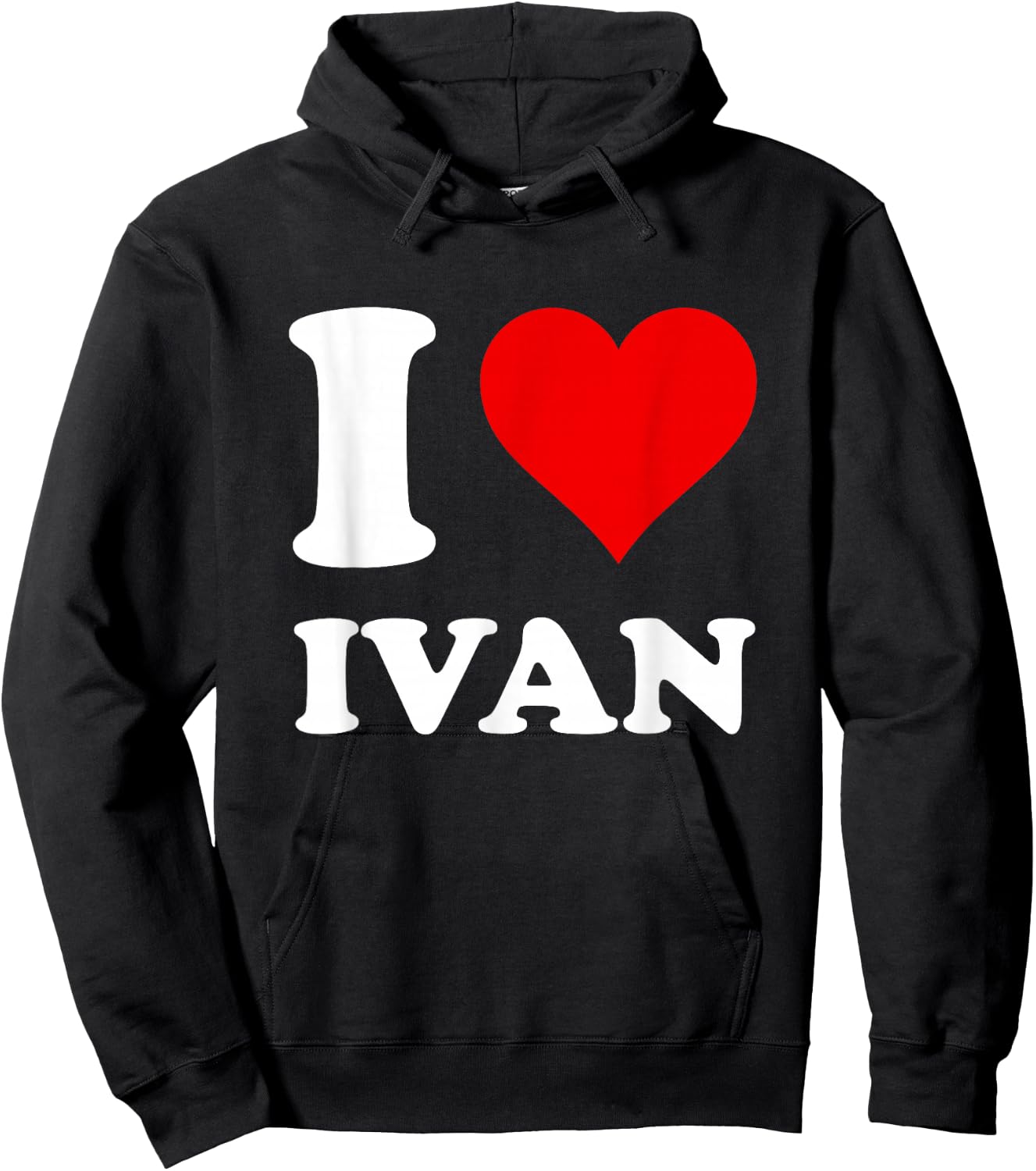 I Heart Ivan Women's Black I Love Ivan Modern Letter Print Hoodie - Hoodie | Black