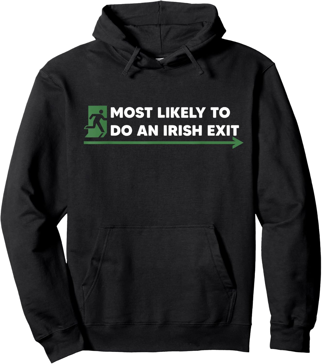 Irish Exit Shamrock St Patrick's Day Funny Gift Hoodie - Hoodie | Black