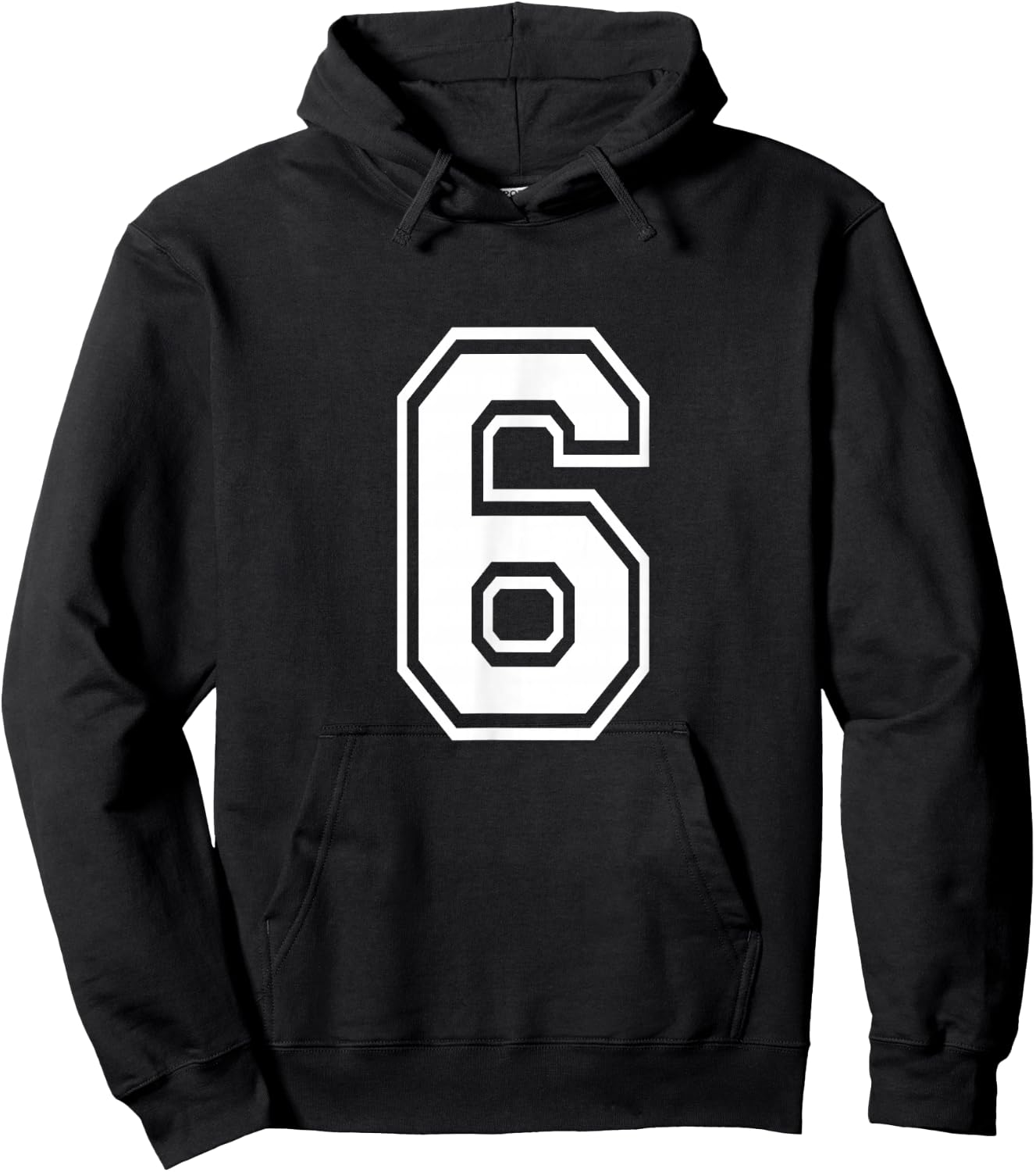 Number 6 Varsity Sports Team Jersey 6th Birthday 6 Years Hoodie - Hoodie | Black