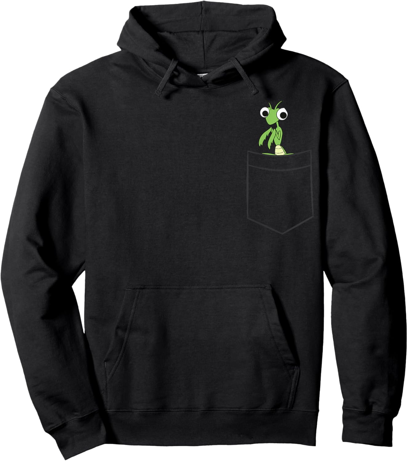 Praying Mantis In The Pocket Grasshopper Insect In Pocket Hoodie - Hoodie | Black