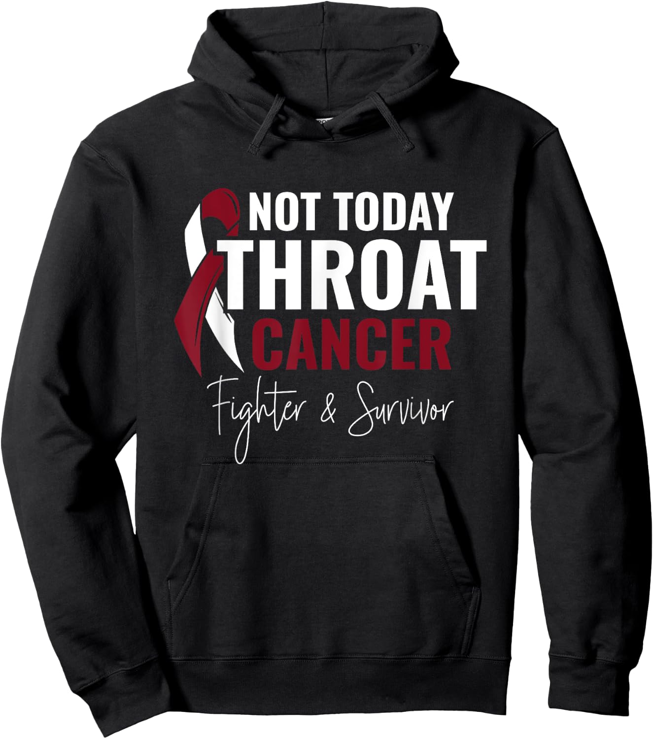 Not Today Cancer Throat Cancer Awareness Hoodie - Hoodie | Black