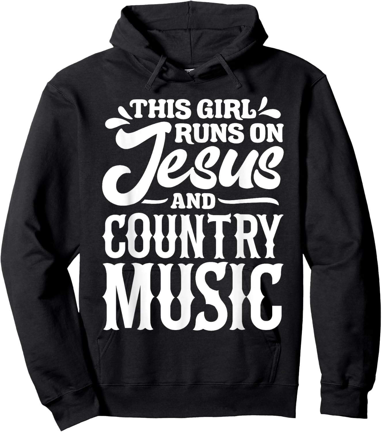 Country Music Graphic Women Girls Jesus Country Music Fans Hoodie - Hoodie | Black