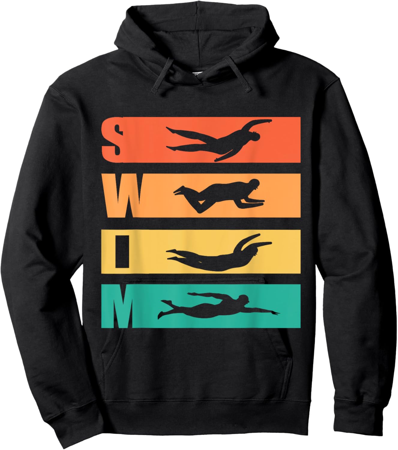 Funny Swim Retro Vintage Swimming For Swimmers Hoodie - Hoodie | Black